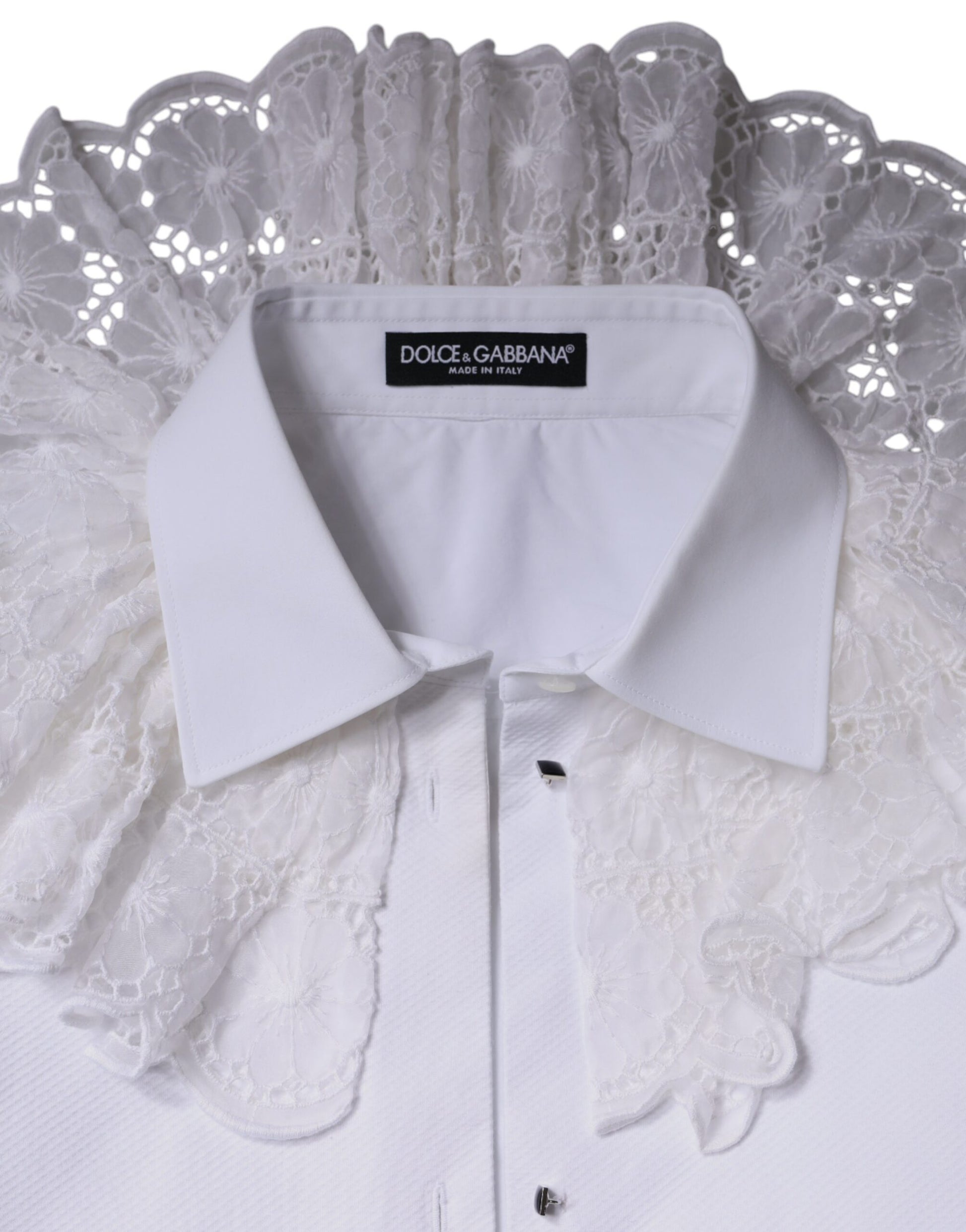 Chemisier-robe en popeline de coton blanc Dolce & Gabbana