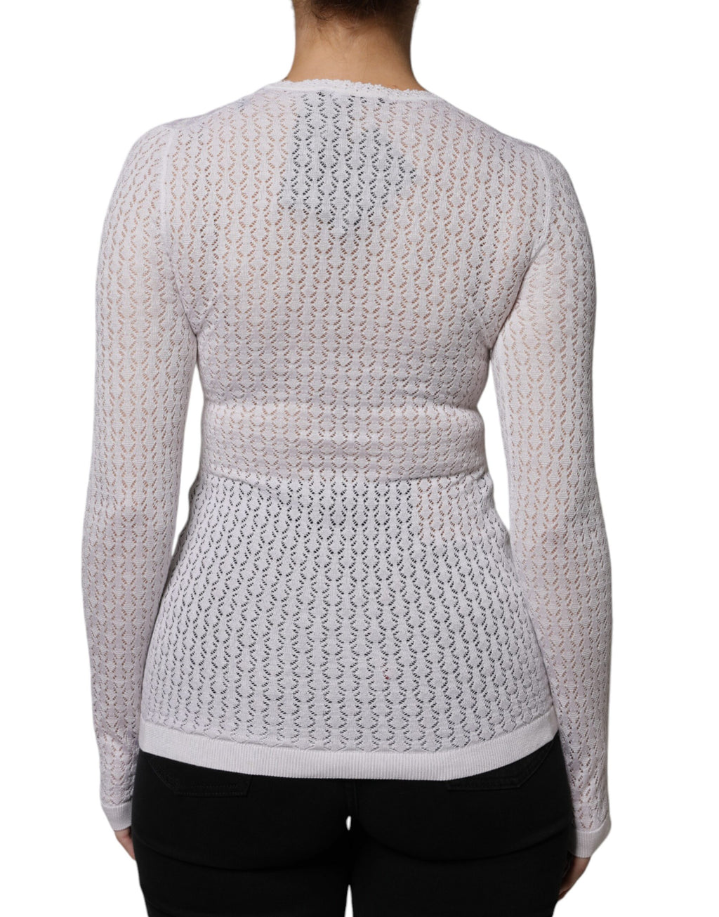 Cardigan en soie blanc à boutons Dolce & Gabbana