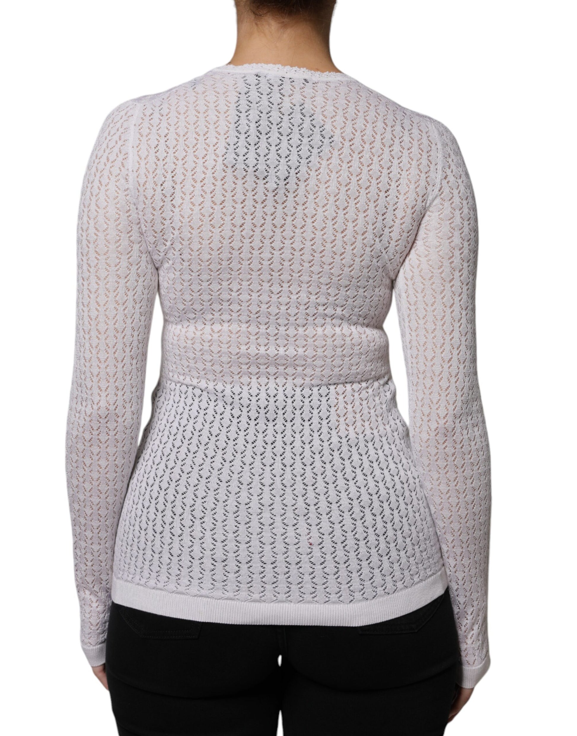 Cardigan en soie blanc à boutons Dolce & Gabbana