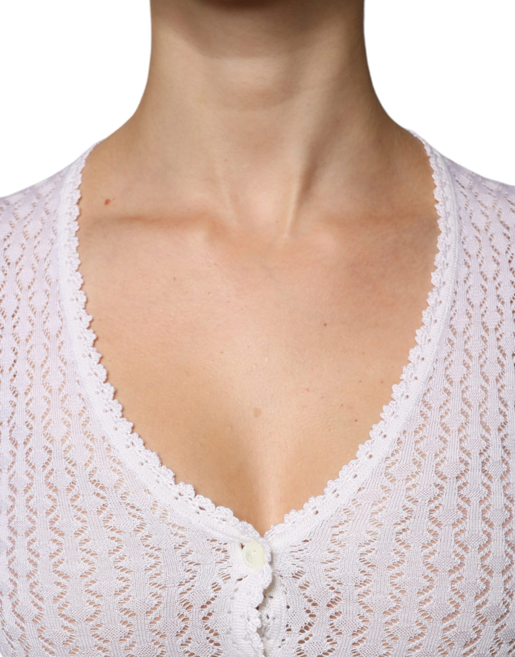 Cardigan en soie blanc à boutons Dolce & Gabbana