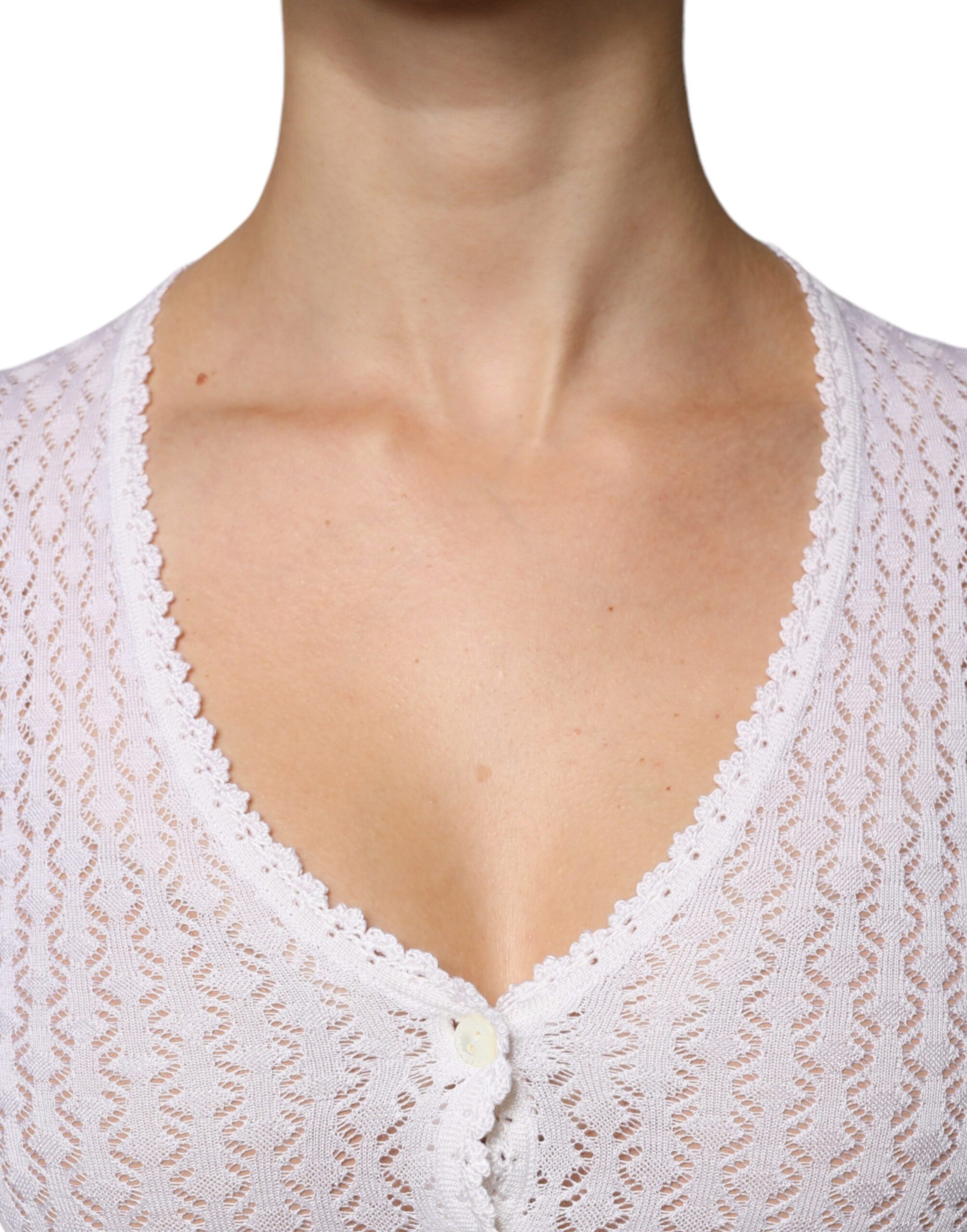 Cardigan en soie blanc à boutons Dolce & Gabbana