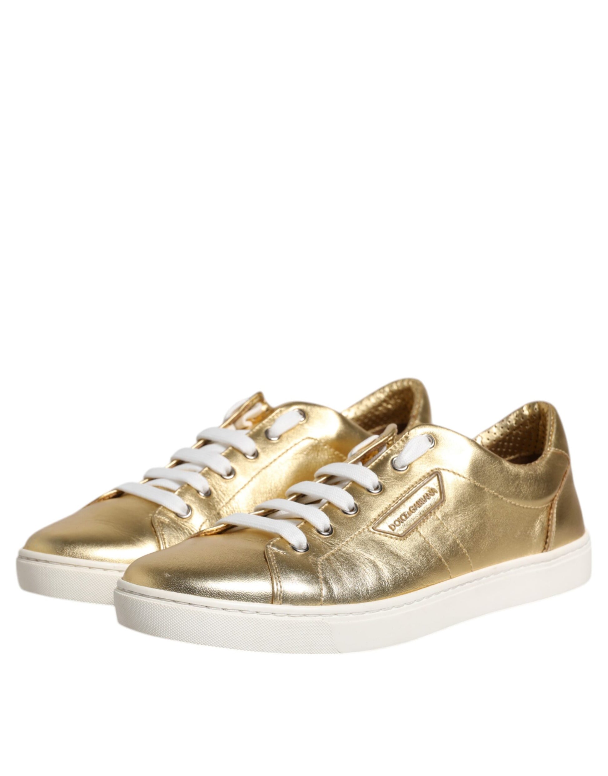 Dolce & Gabbana Baskets Hommes Cuir Or Logo London