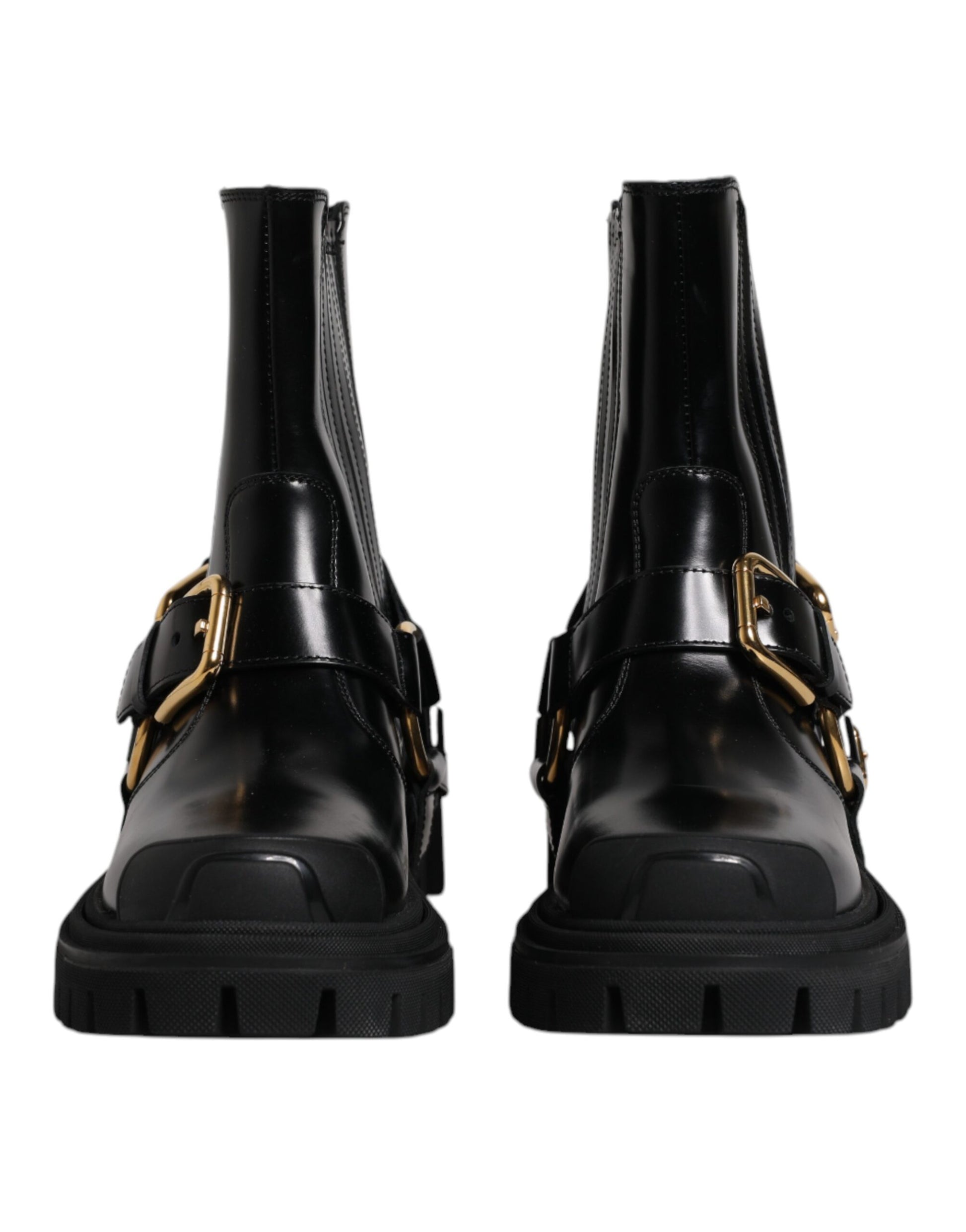 Chaussures Bottines Trekking Stretch Dolce & Gabbana en Cuir Noir à Enfiler