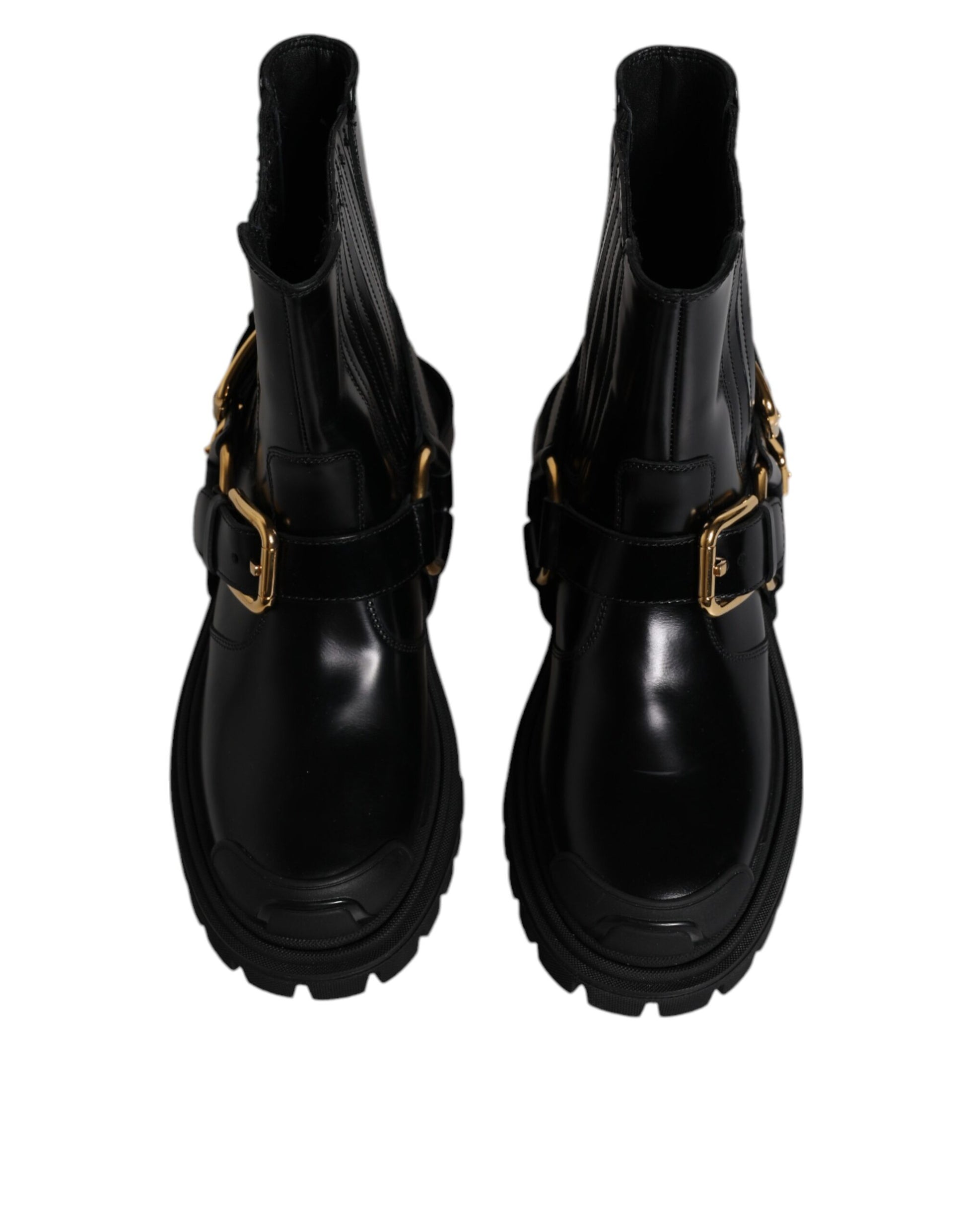 Chaussures Bottines Trekking Stretch Dolce & Gabbana en Cuir Noir à Enfiler