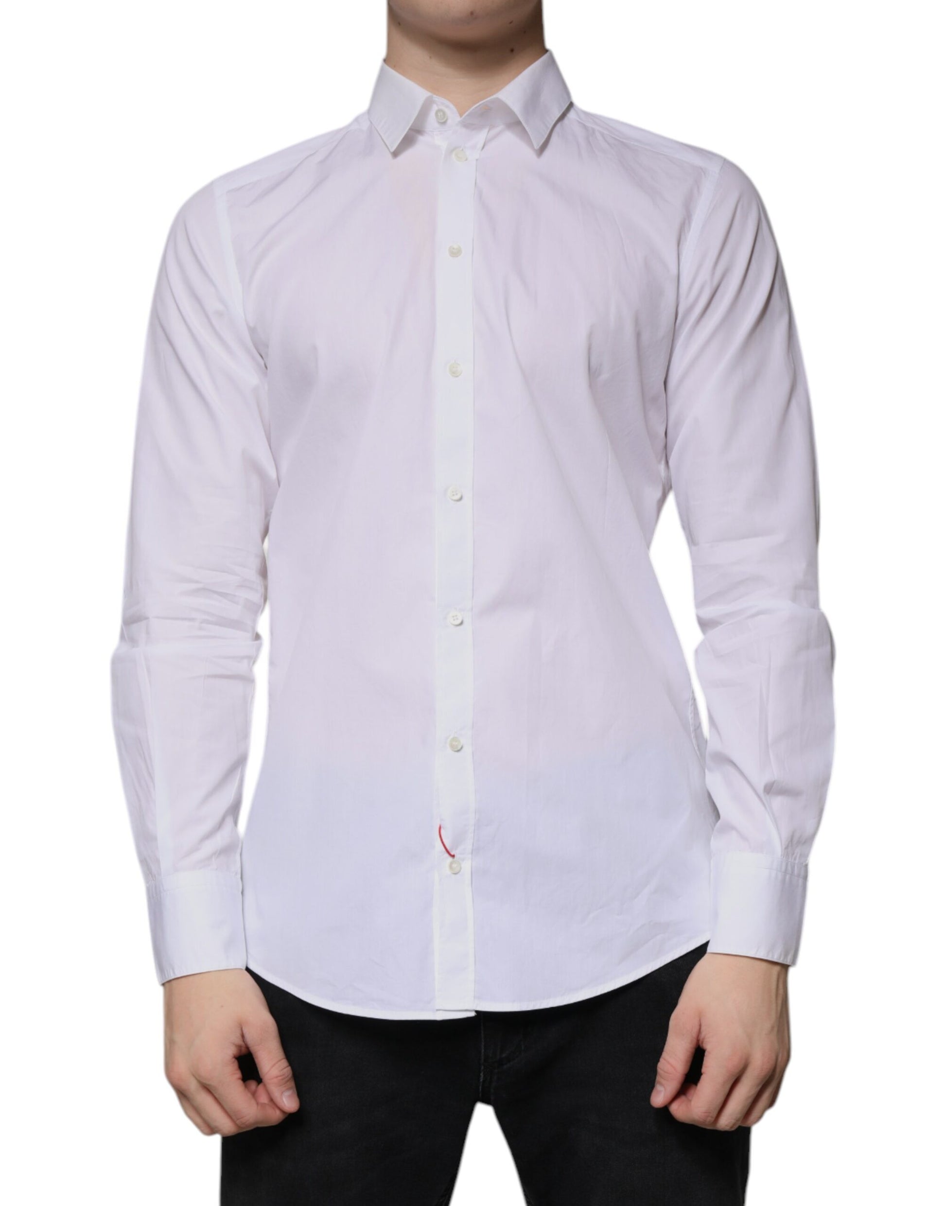 Chemise de cérémonie Dolce & Gabbana en coton blanc à manches longues