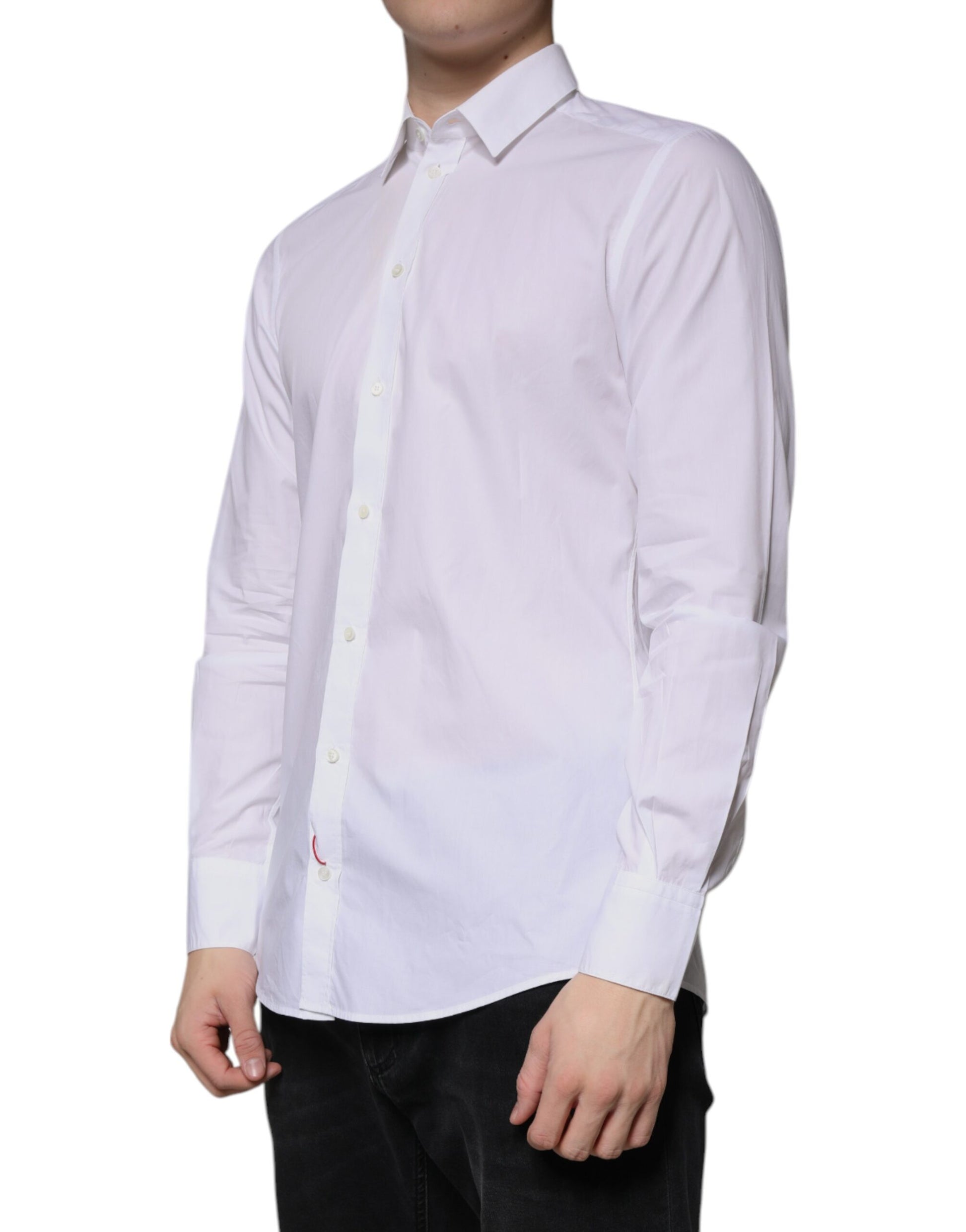 Chemise de cérémonie Dolce & Gabbana en coton blanc à manches longues
