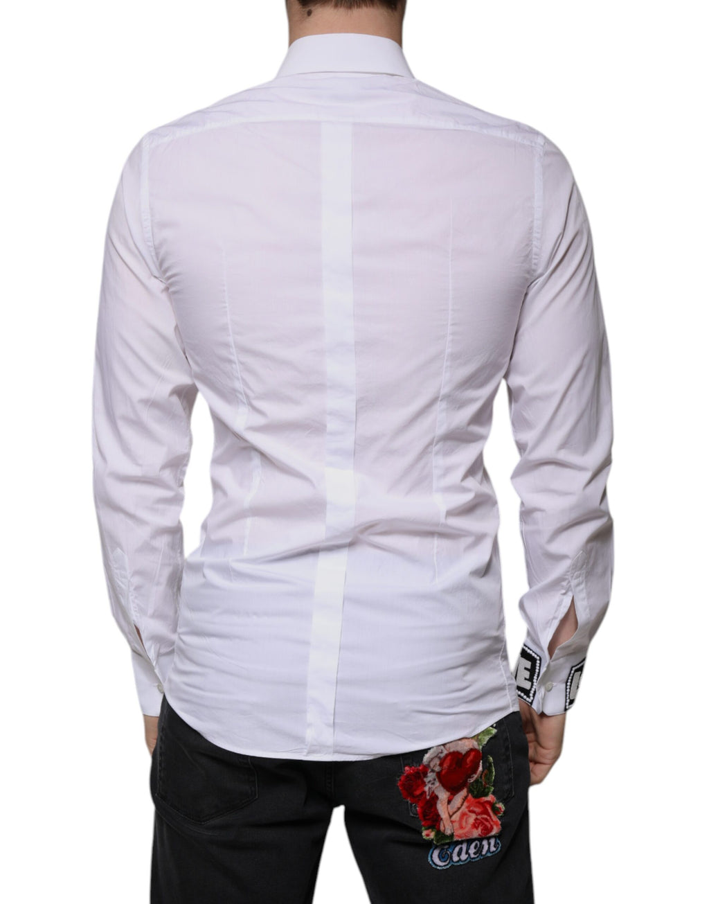 Chemise habillée slim fit Dolce & Gabbana GOLD pour homme en coton blanc