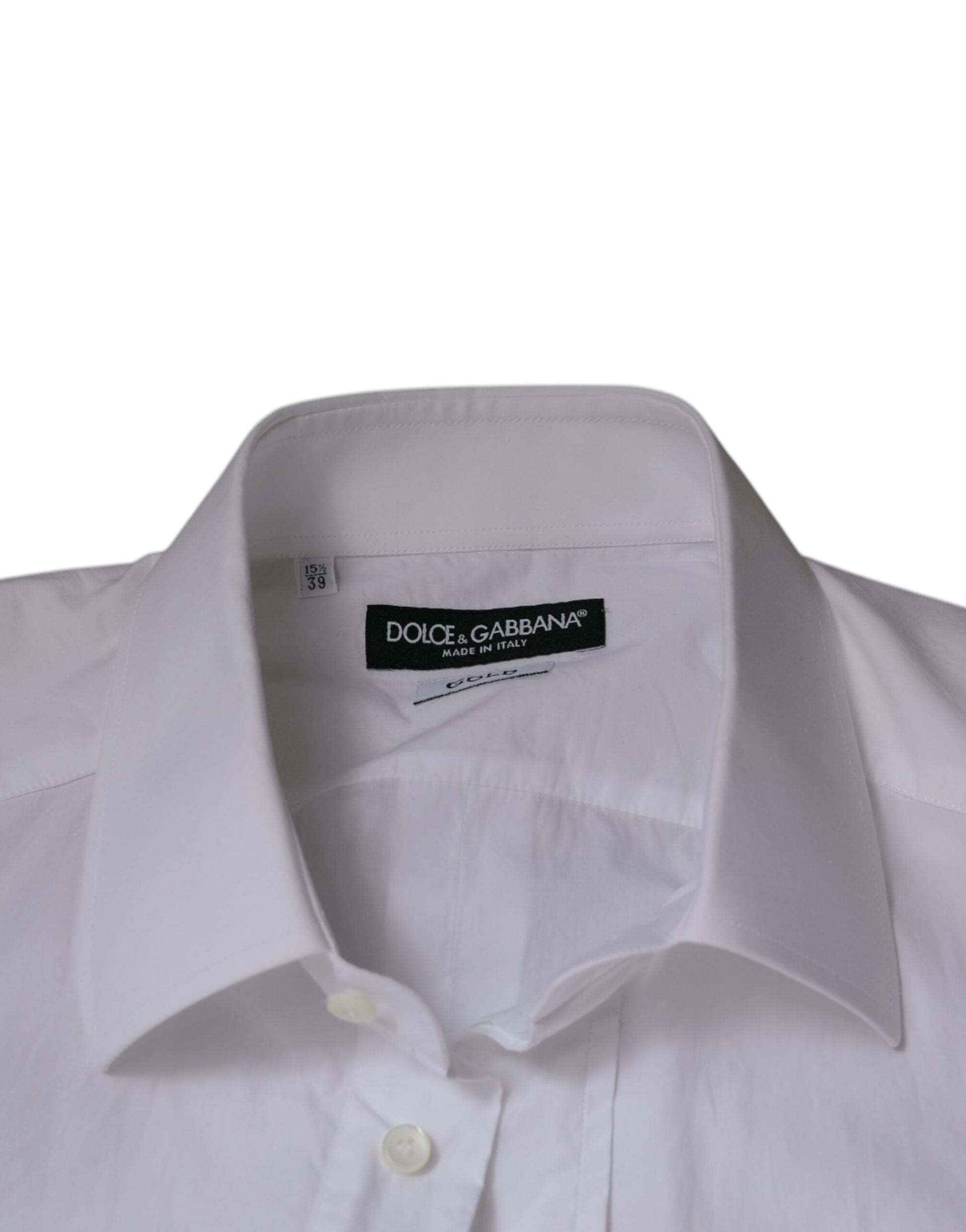 Chemise habillée slim fit Dolce & Gabbana GOLD pour homme en coton blanc