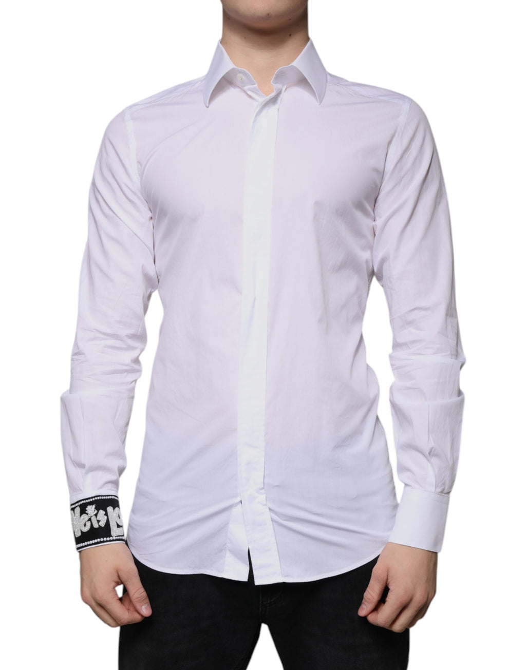 Chemise de soirée cintrée pour homme Dolce & Gabbana GOLD en coton blanc