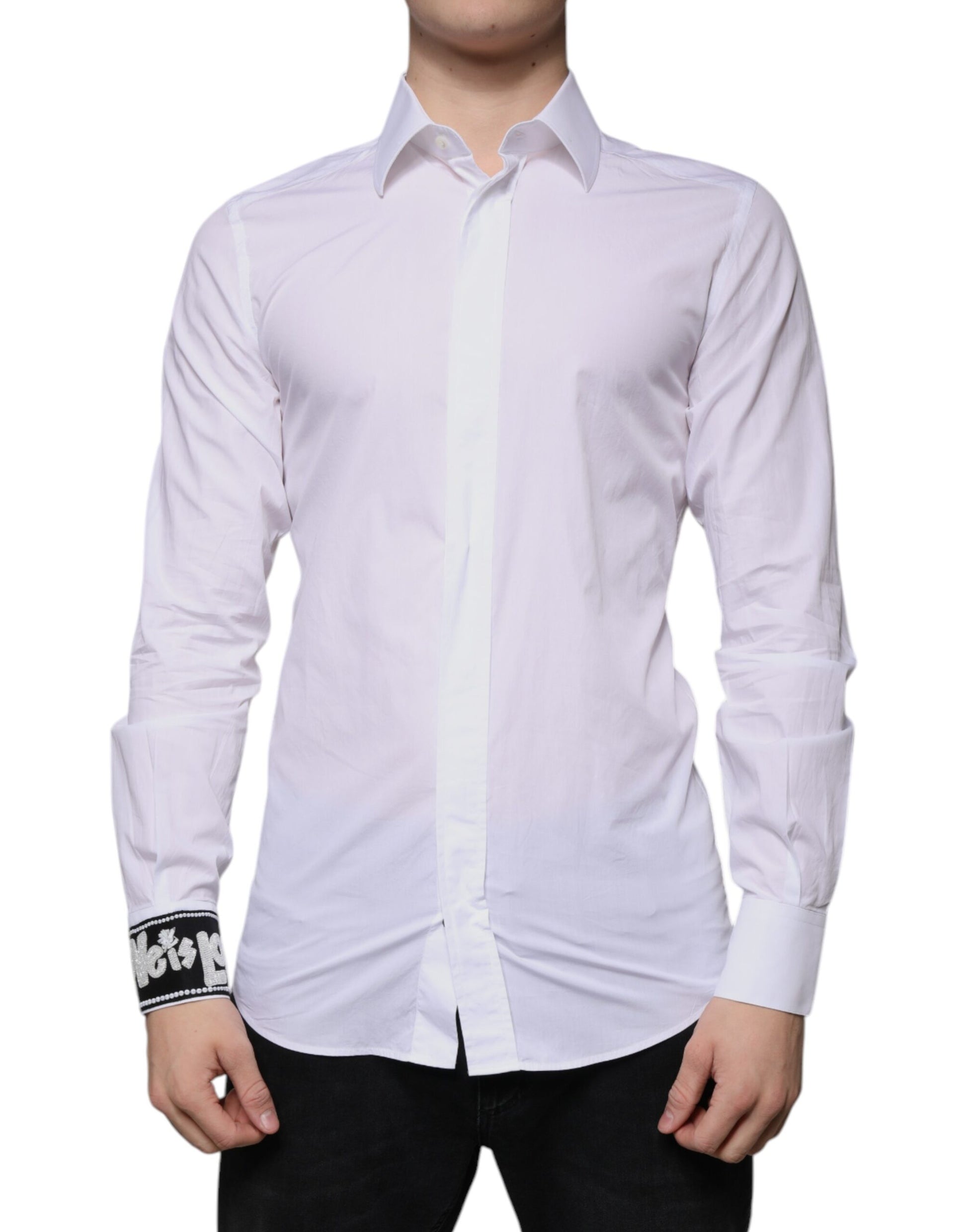 Chemise de soirée cintrée pour homme Dolce & Gabbana GOLD en coton blanc