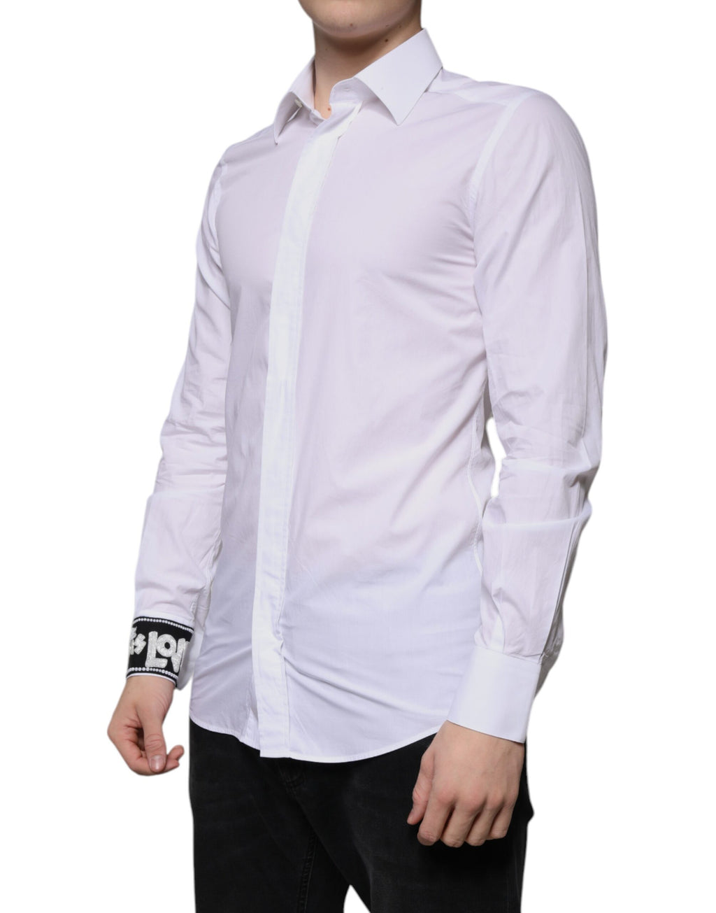 Chemise de soirée cintrée pour homme Dolce & Gabbana GOLD en coton blanc