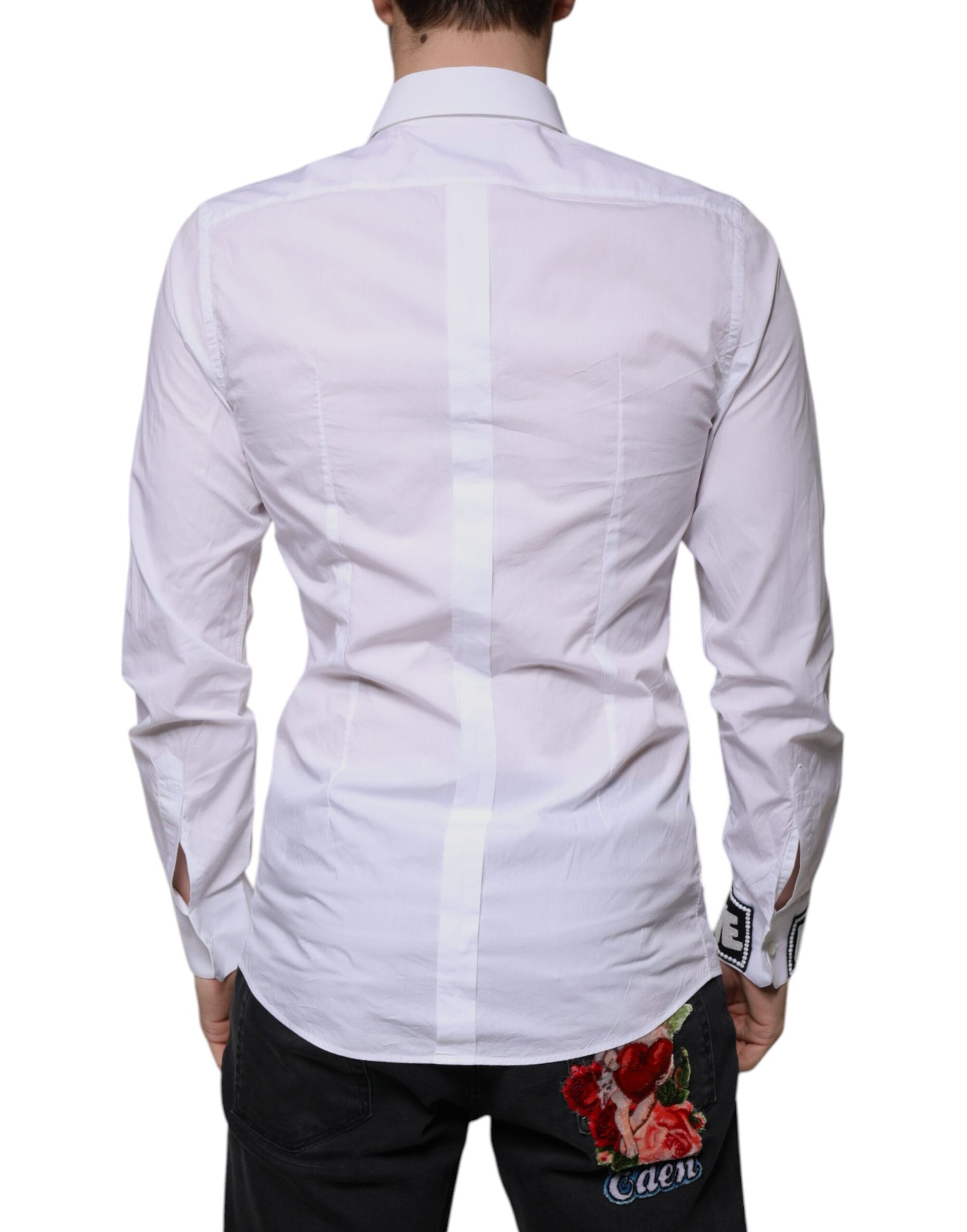 Chemise de soirée cintrée pour homme Dolce & Gabbana GOLD en coton blanc