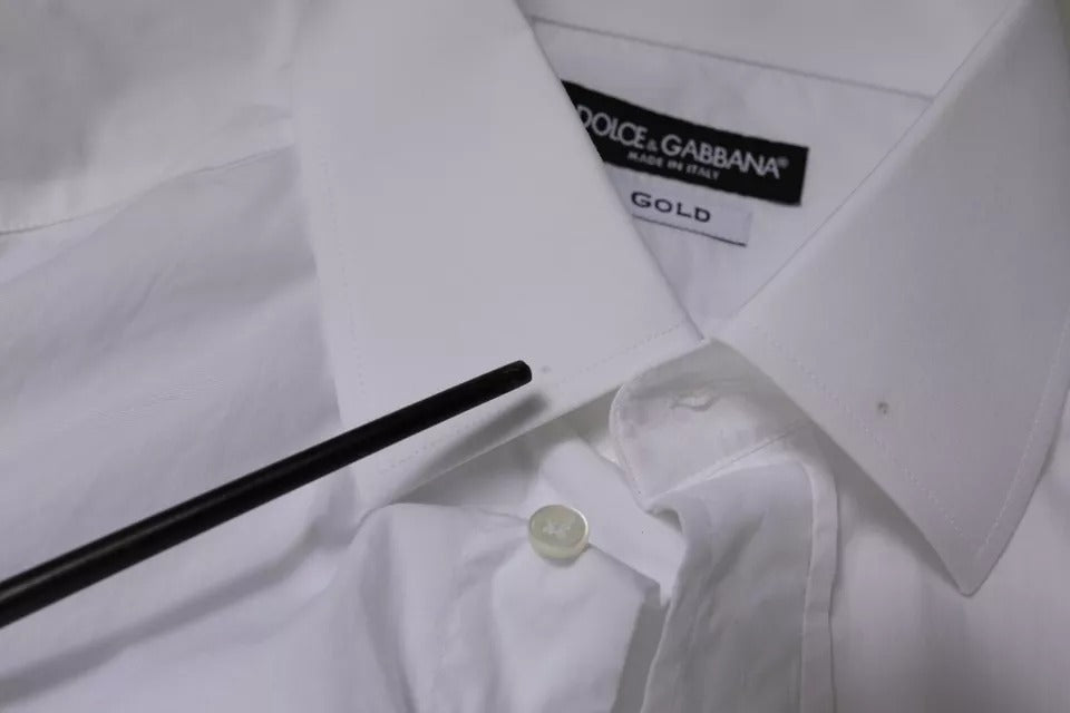 Chemise de soirée cintrée pour homme Dolce & Gabbana GOLD en coton blanc