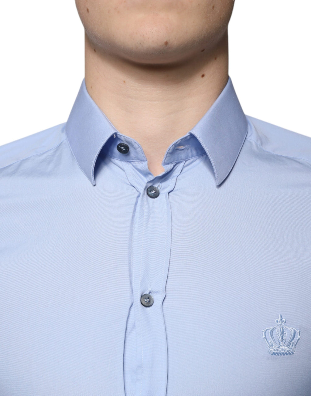 Chemise habillée Dolce & Gabbana GOLD en coton, coupe slim, bleu clair
