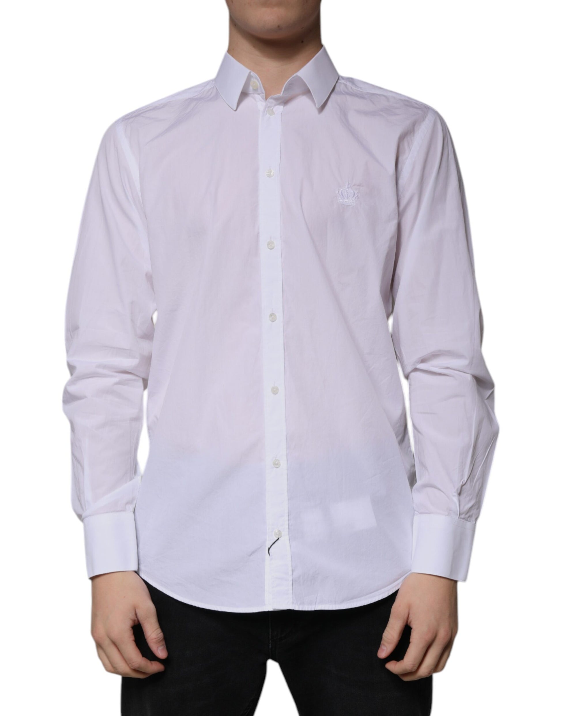 Chemise habillée Dolce & Gabbana en coton blanc coupe cintrée MARTINI pour homme