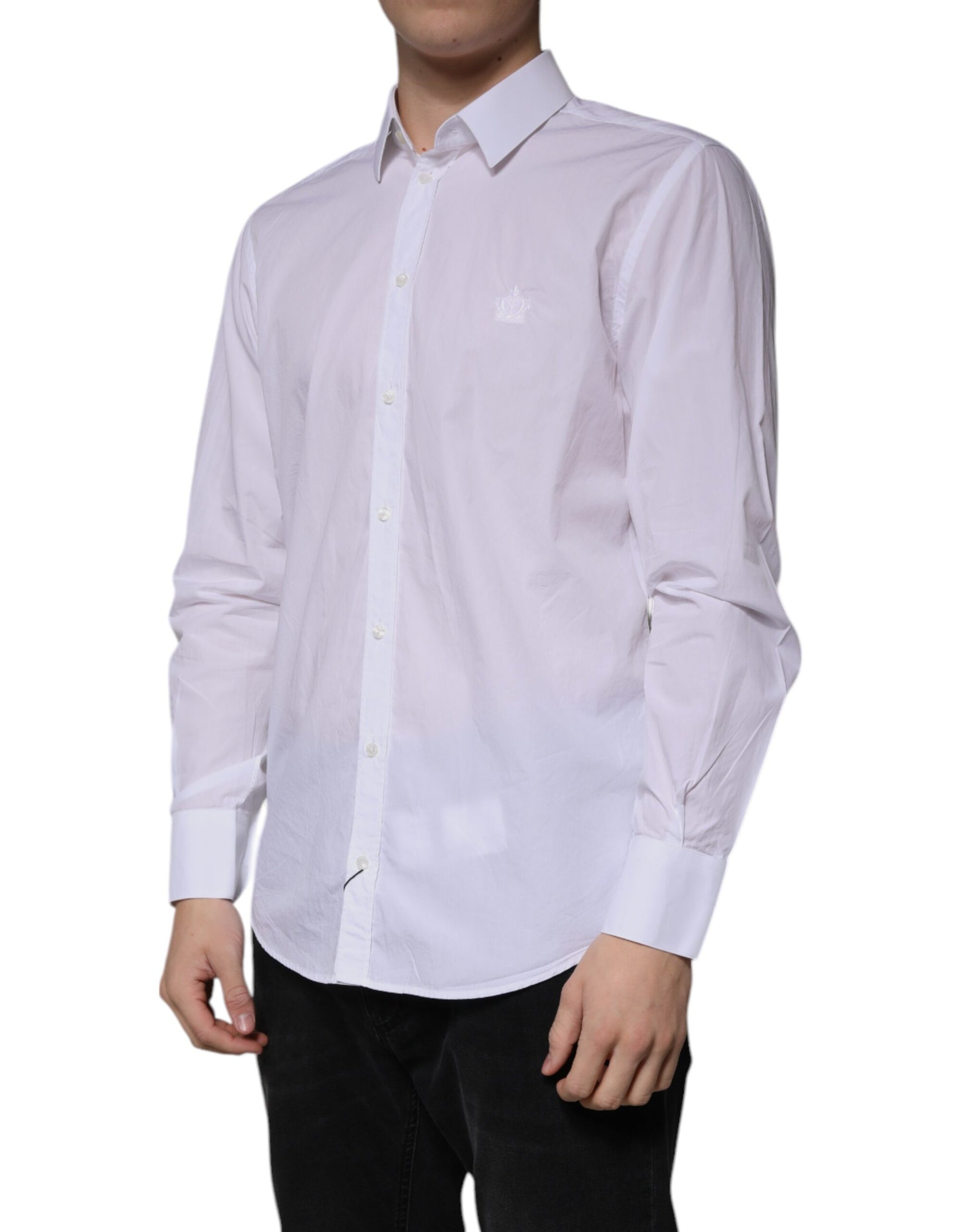 Chemise habillée Dolce & Gabbana en coton blanc coupe cintrée MARTINI pour homme