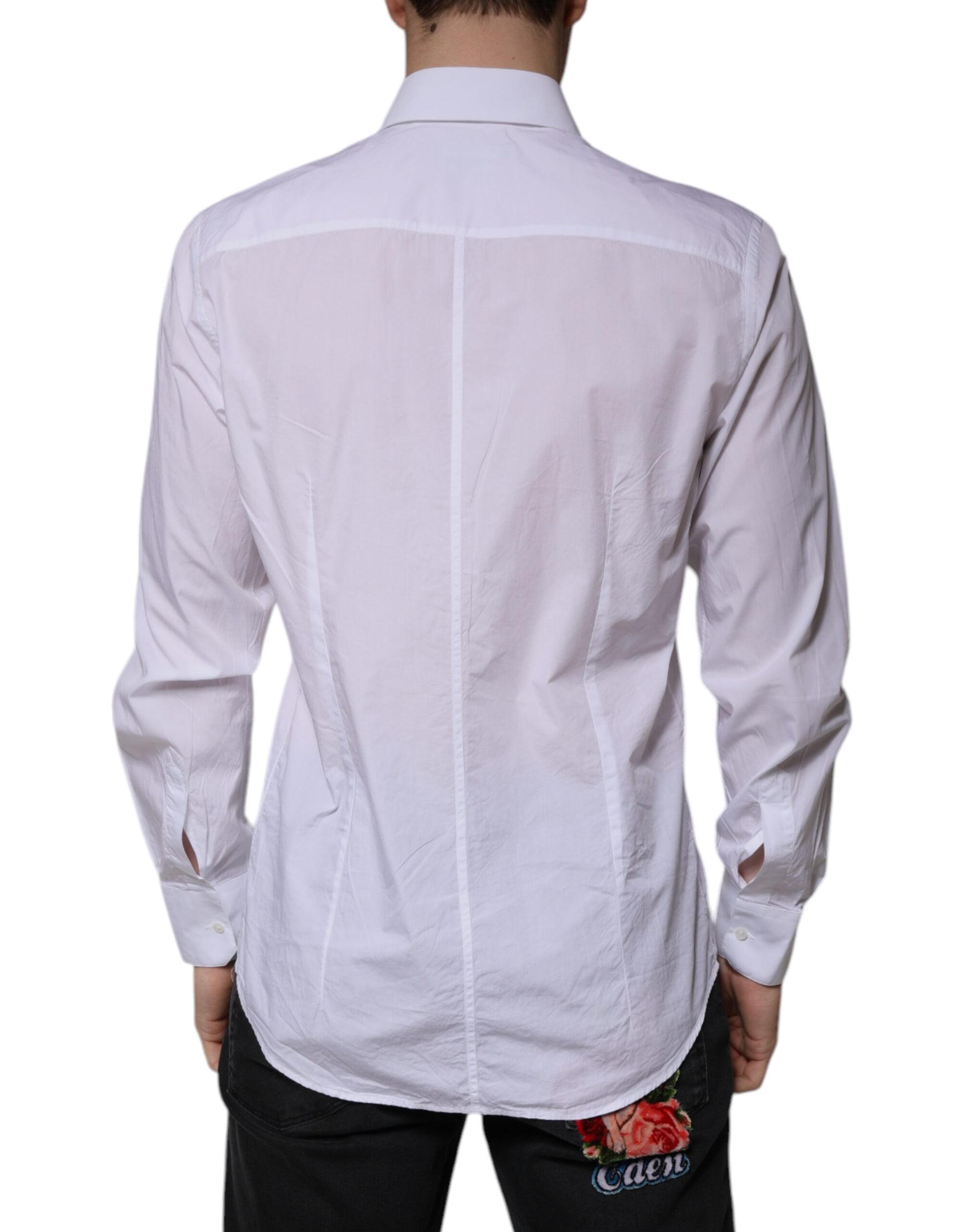 Chemise habillée Dolce & Gabbana en coton blanc coupe cintrée MARTINI pour homme