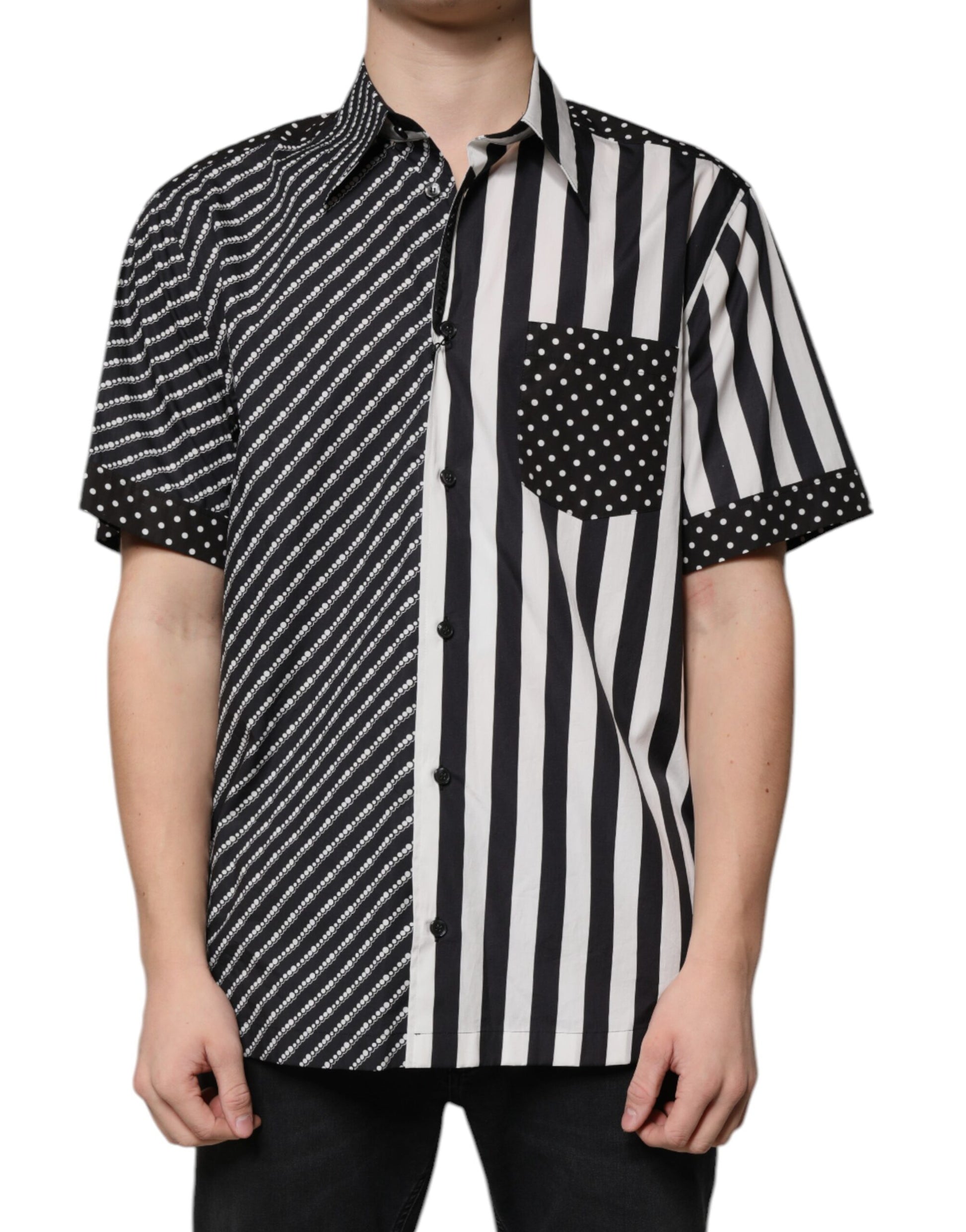 Chemise décontractée à rayures noires et blanches Dolce & Gabbana