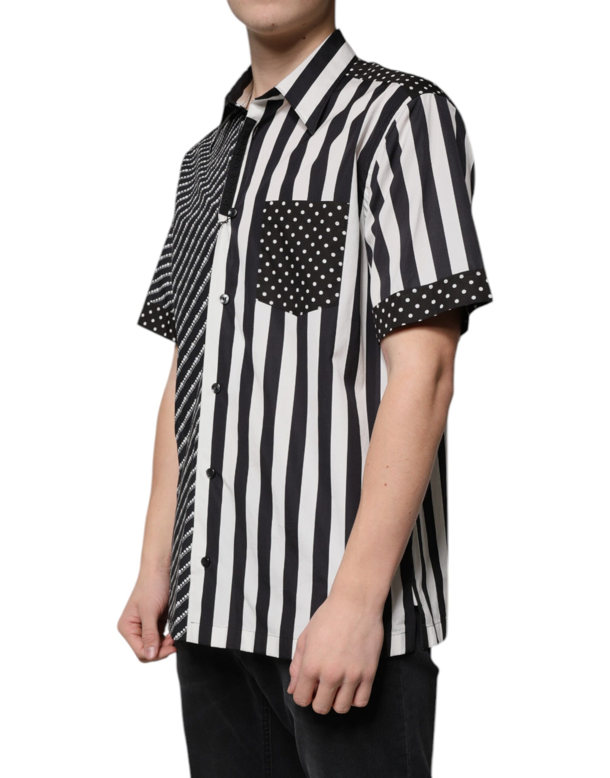 Chemise décontractée à rayures noires et blanches Dolce & Gabbana