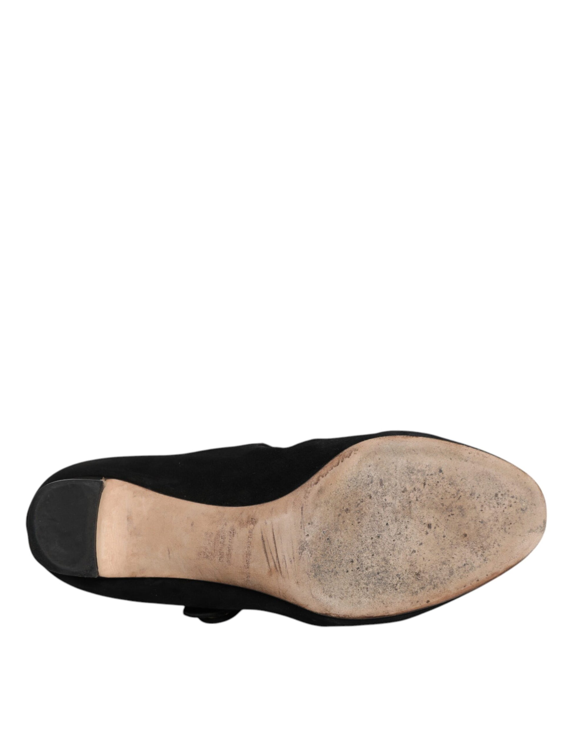 Chaussures à talons KEIRA en cuir suédé noir Dolce & Gabbana
