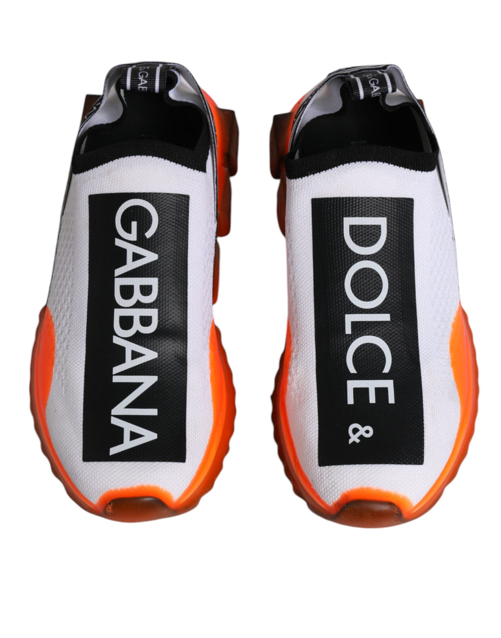 Chaussures Sneakers Sorrento Slip-on Blanches Orange Dolce & Gabbana
