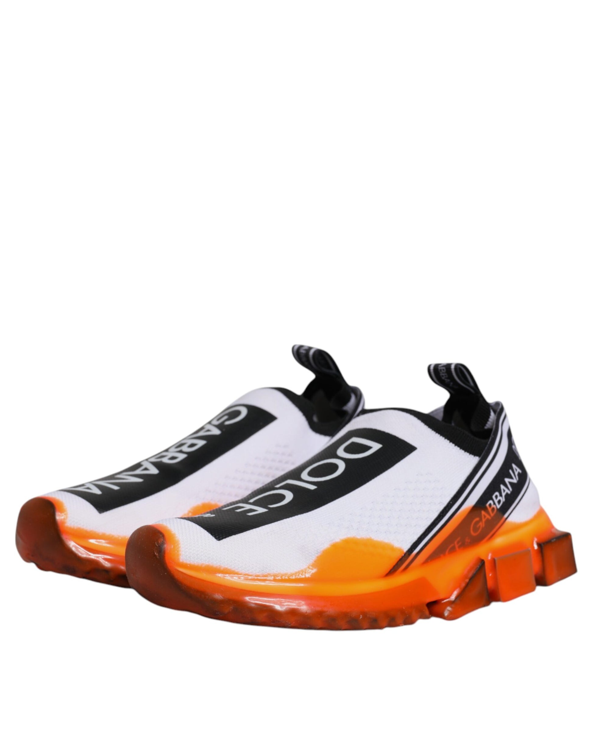 Chaussures Sneakers Sorrento Slip-on Blanches Orange Dolce & Gabbana