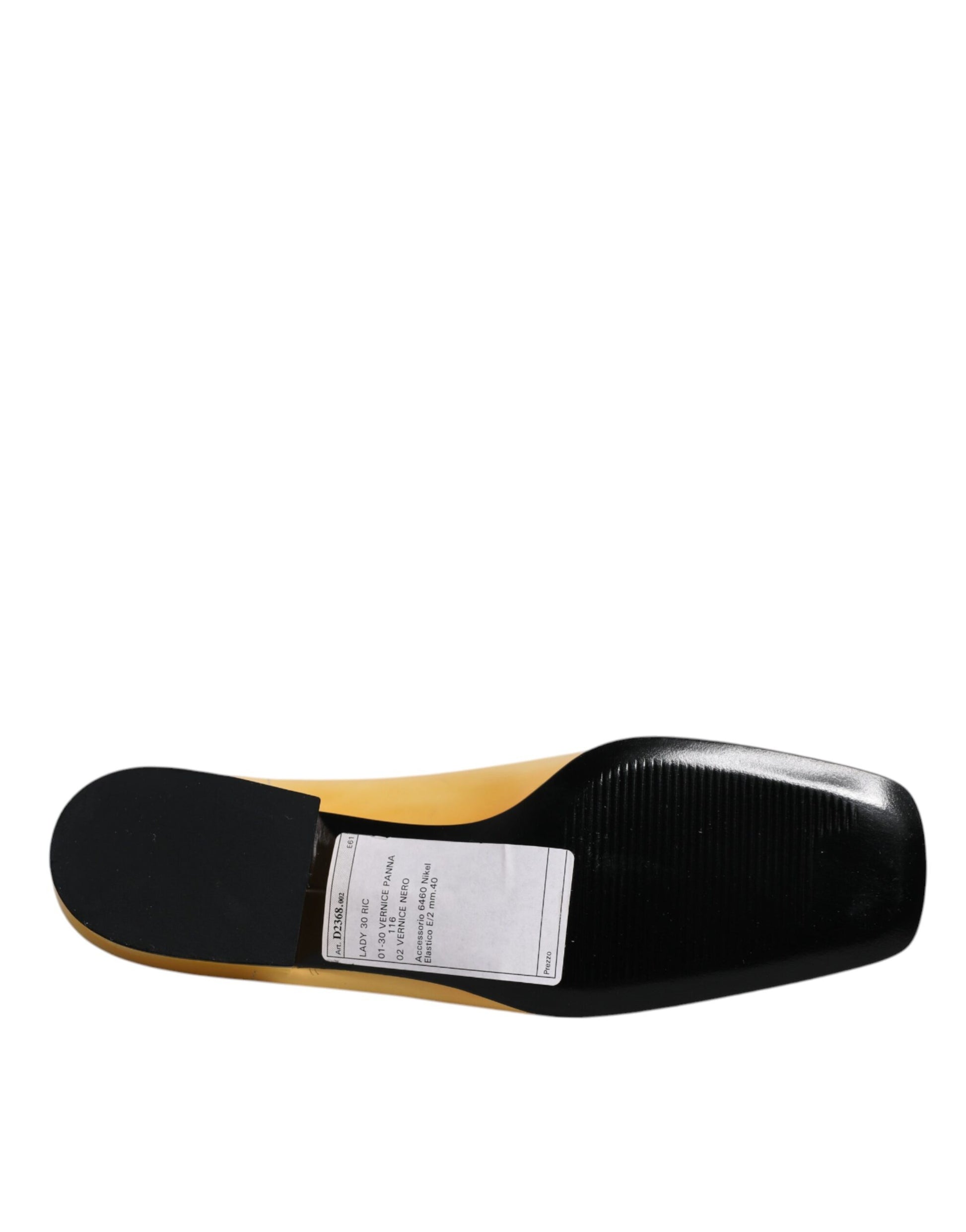 Chaussures mocassins à enfiler en cuir jaune avec plaque logo Dolce & Gabbana