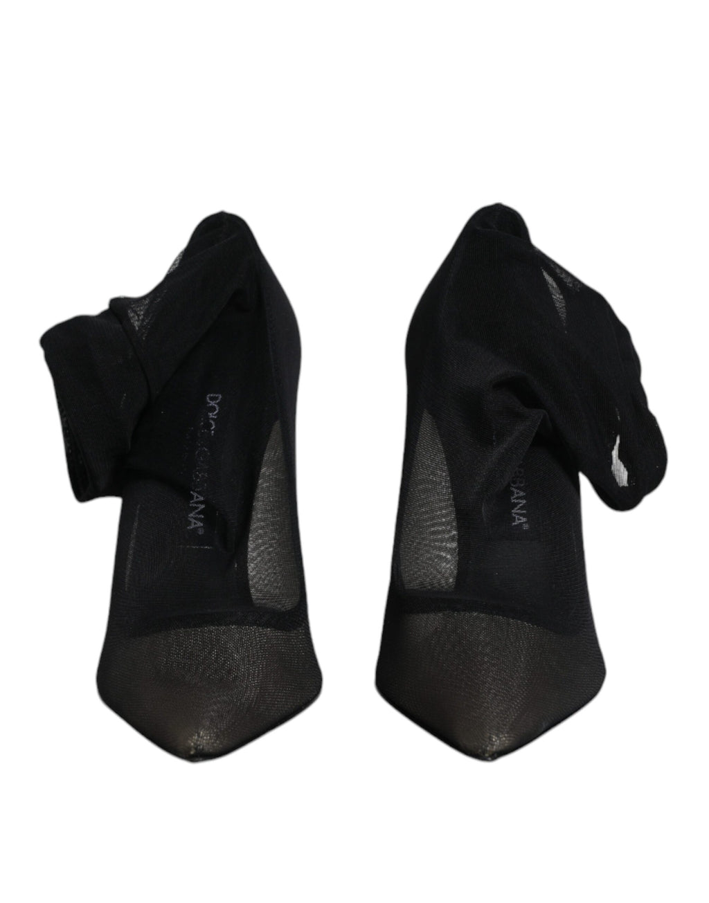 Chaussures bottes style chaussettes en maille de viscose noire Dolce & Gabbana