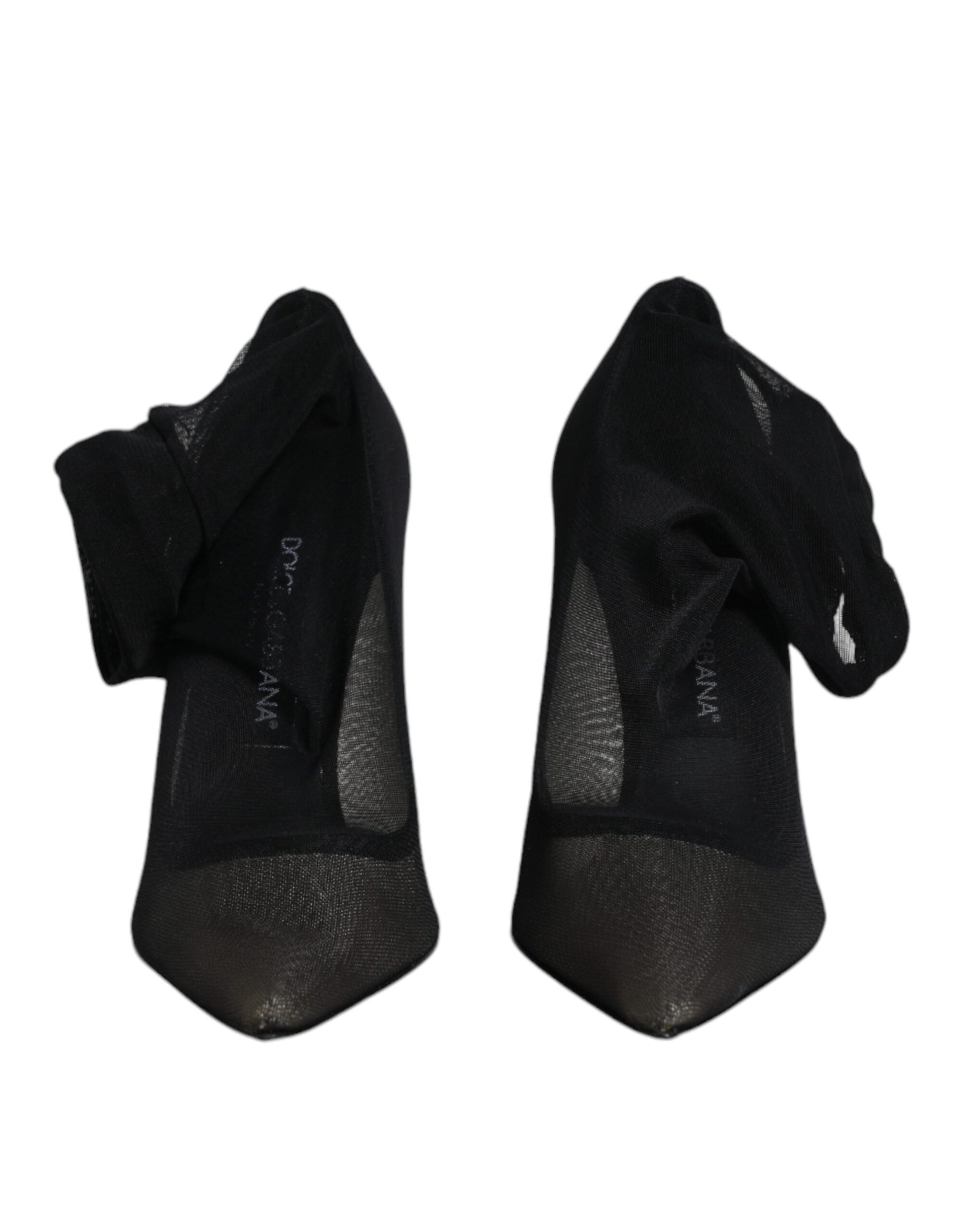 Chaussures bottes style chaussettes en maille de viscose noire Dolce & Gabbana