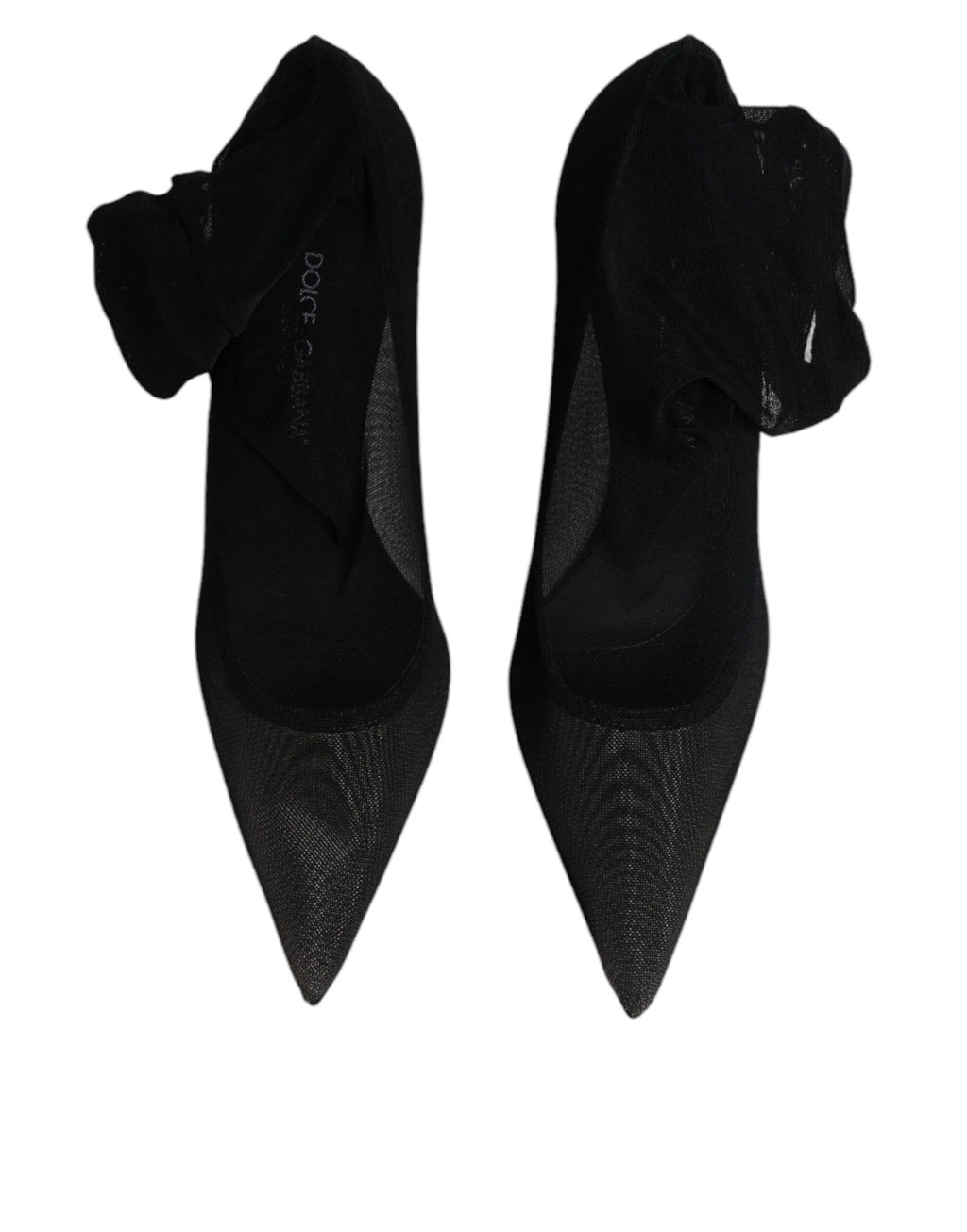 Chaussures bottes style chaussettes en maille de viscose noire Dolce & Gabbana