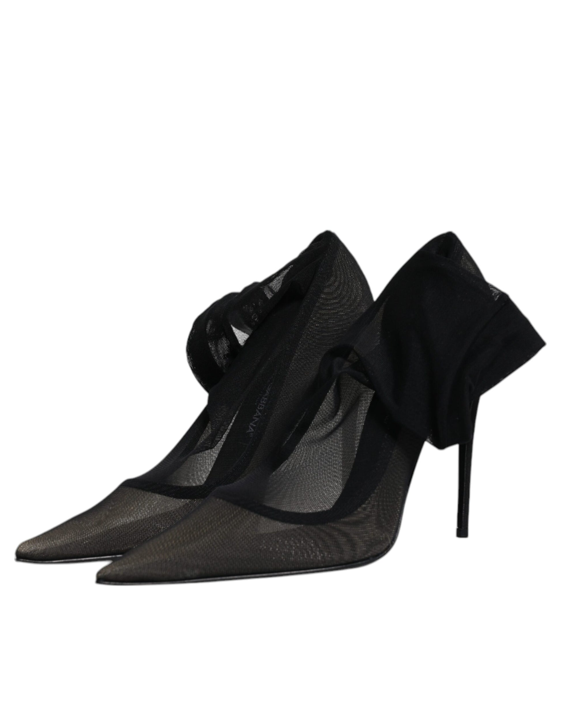 Chaussures bottes style chaussettes en maille de viscose noire Dolce & Gabbana