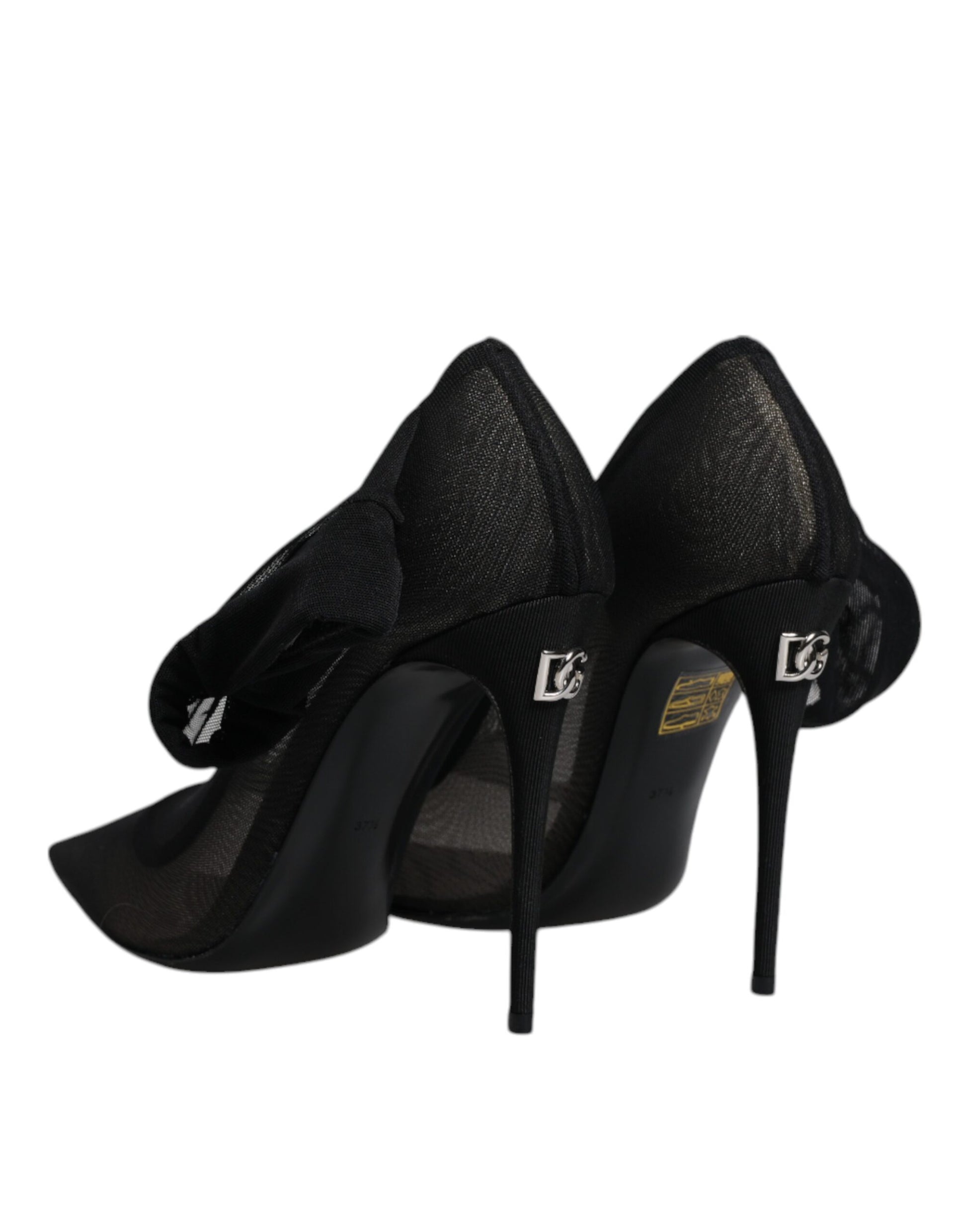 Chaussures bottes style chaussettes en maille de viscose noire Dolce & Gabbana