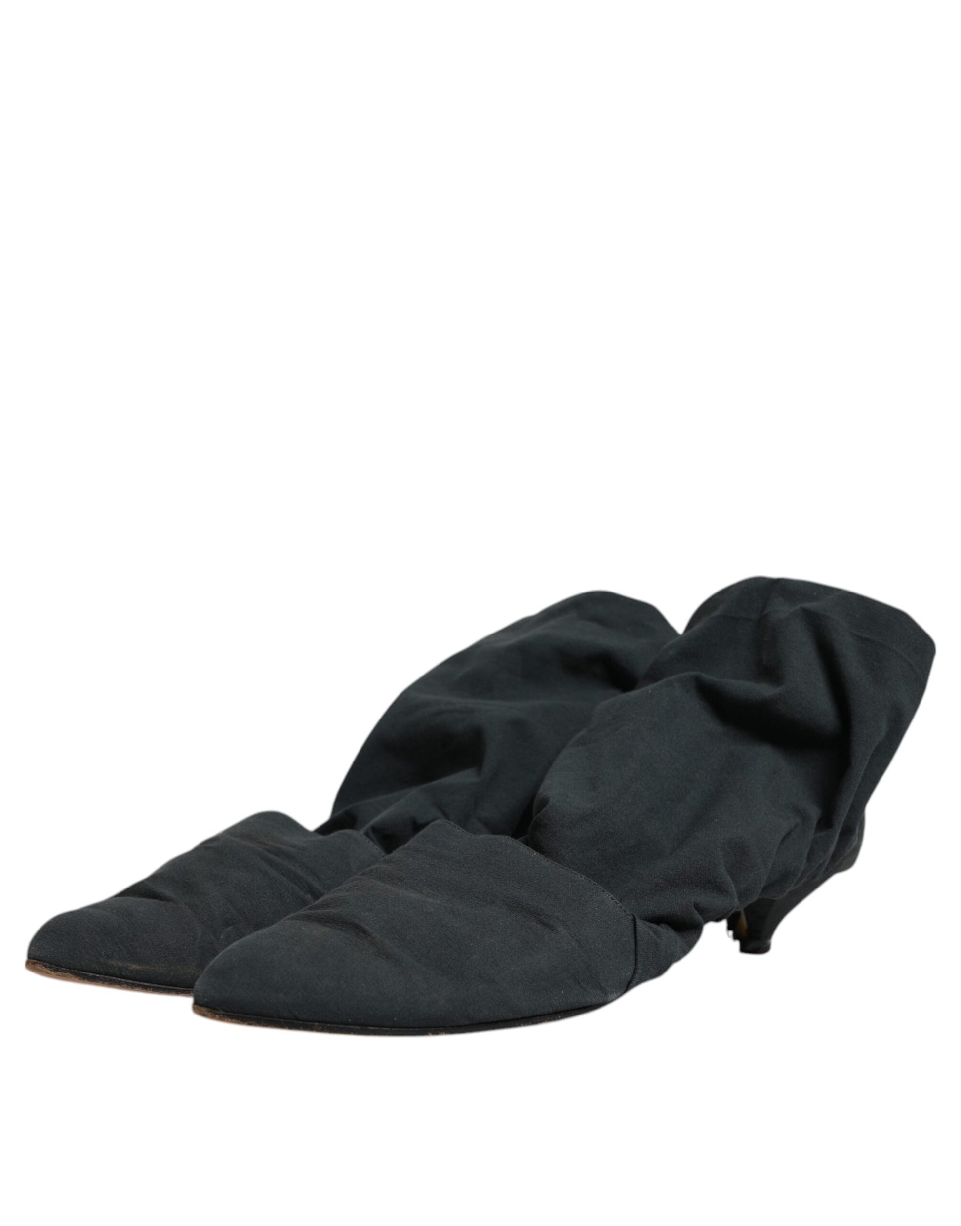 Chaussures-bottes-chaussettes montantes vertes en coton Dolce & Gabbana