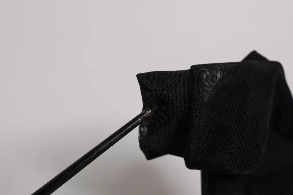 Bottes-chaussettes en maille de soie noire Dolce & Gabbana
