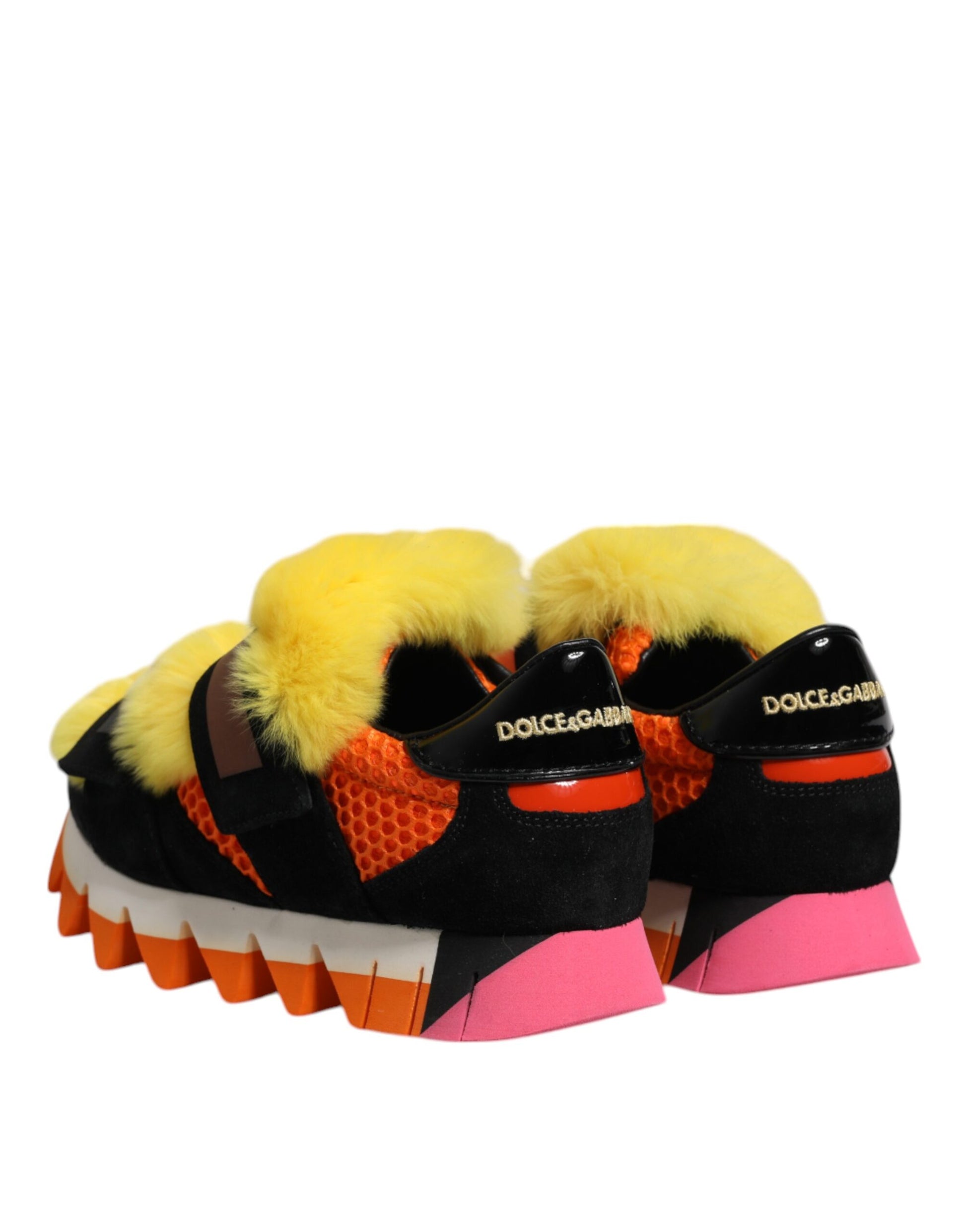 Baskets Dolce & Gabbana multicolores ornées de fourrure