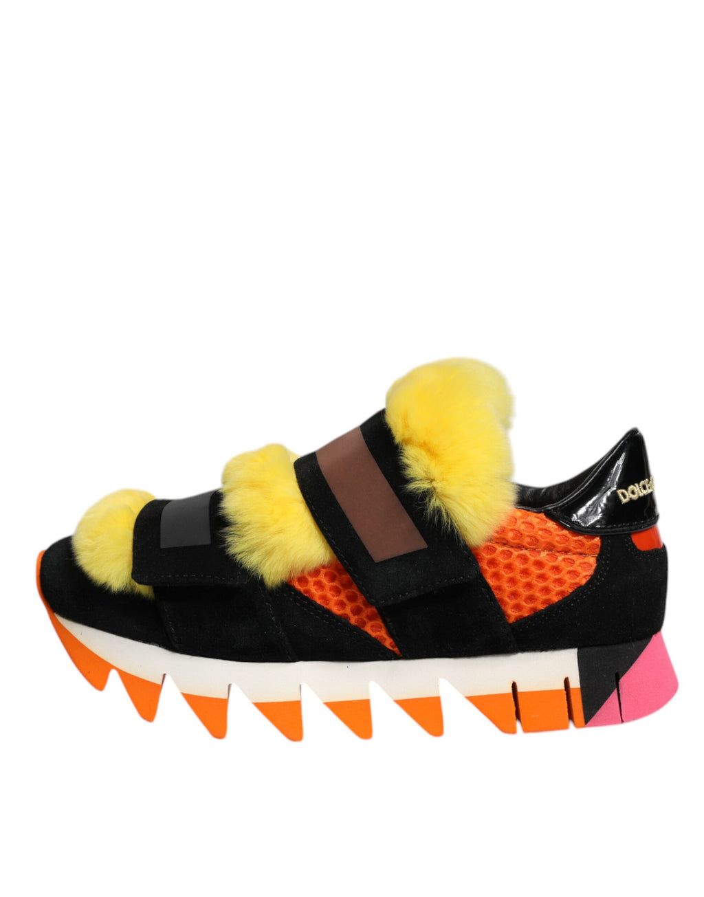 Baskets Dolce & Gabbana multicolores ornées de fourrure