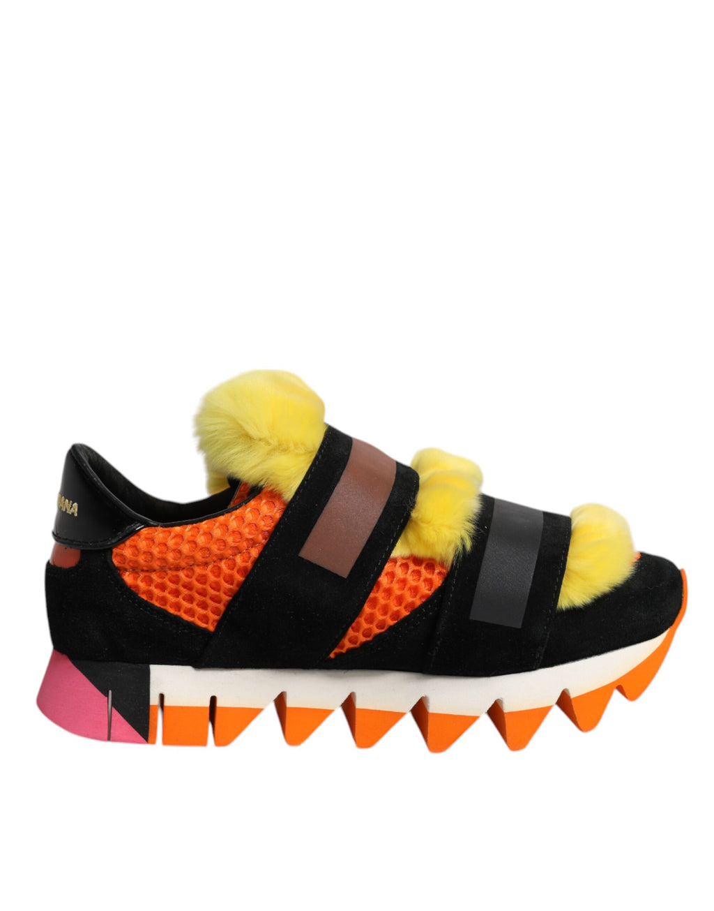 Baskets Dolce & Gabbana multicolores ornées de fourrure