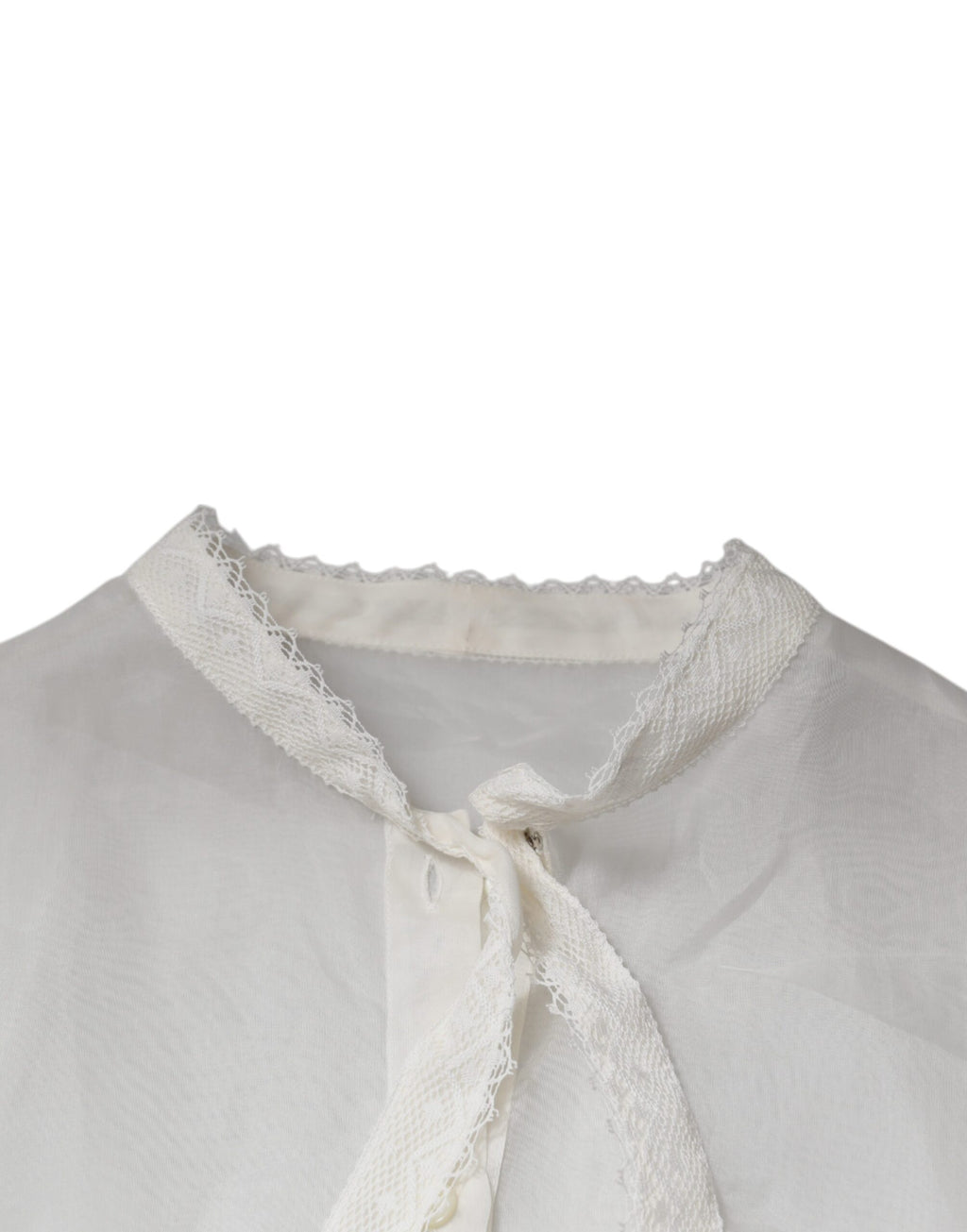 Chemisier Dolce & Gabbana blanc à col lavallière et manches longues