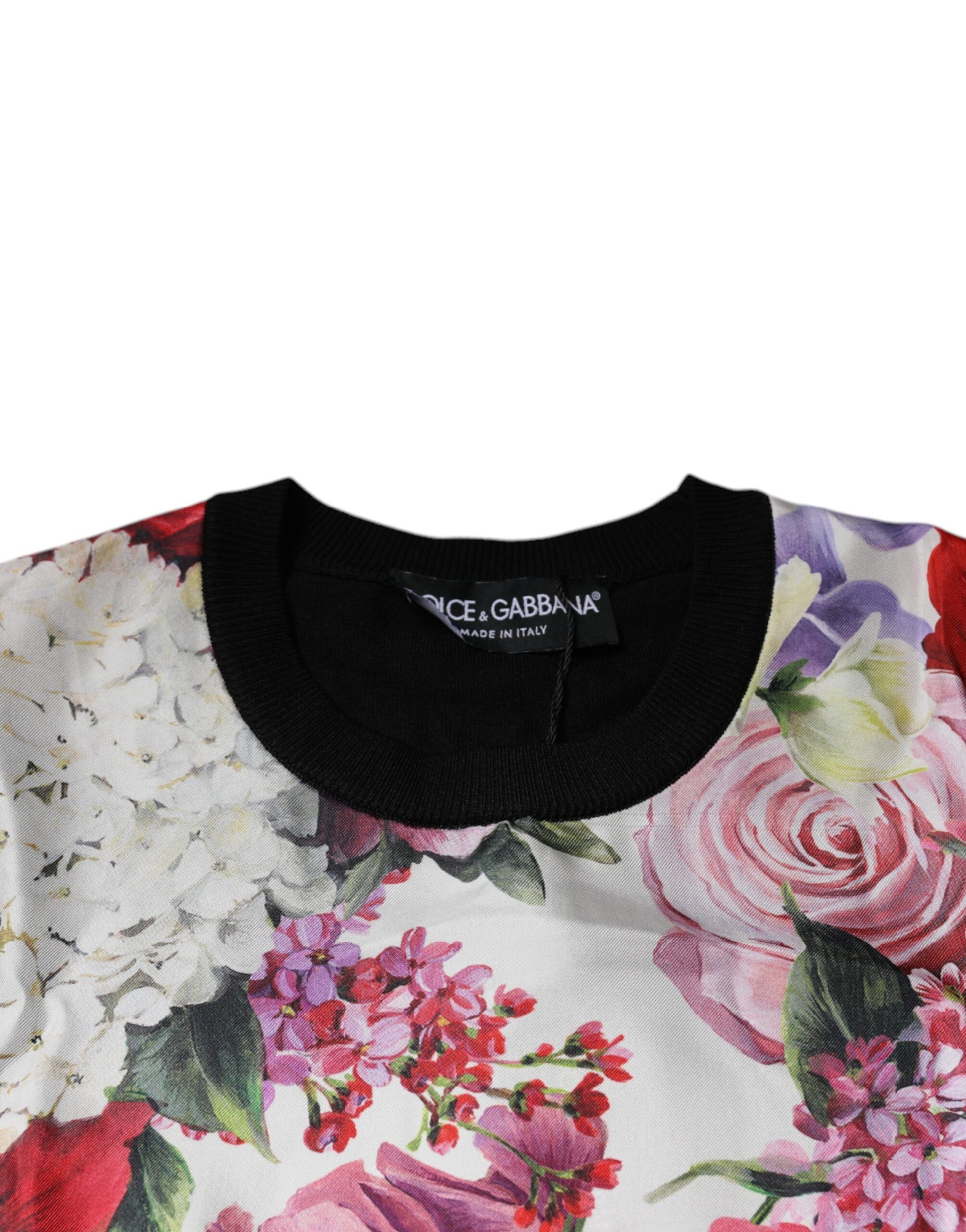 Haut/débardeur sans manches en soie à imprimé floral multicolore Dolce & Gabbana
