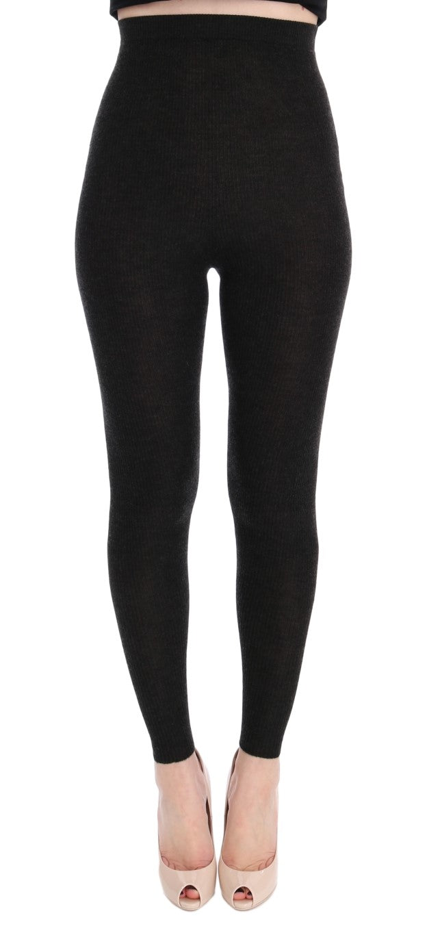 Collants Dolce & Gabbana gris en cachemire stretch