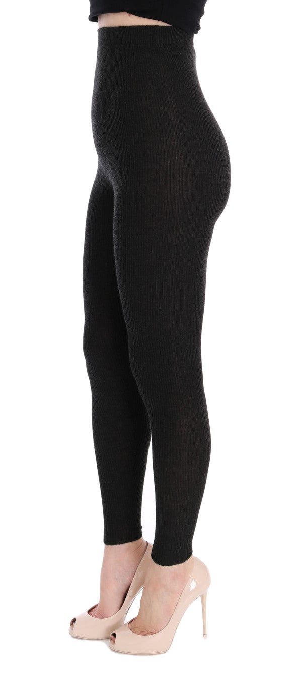 Collants Dolce & Gabbana gris en cachemire stretch