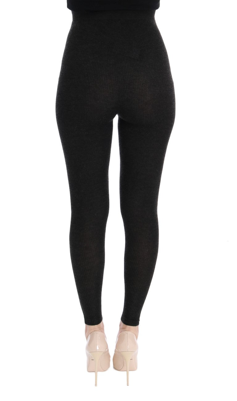 Collants Dolce & Gabbana gris en cachemire stretch