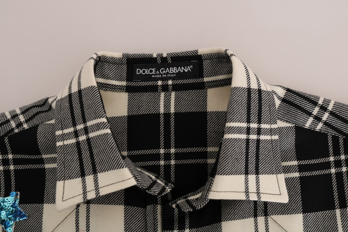 Chemise Dolce & Gabbana Conte de fées en cristal noir et blanc