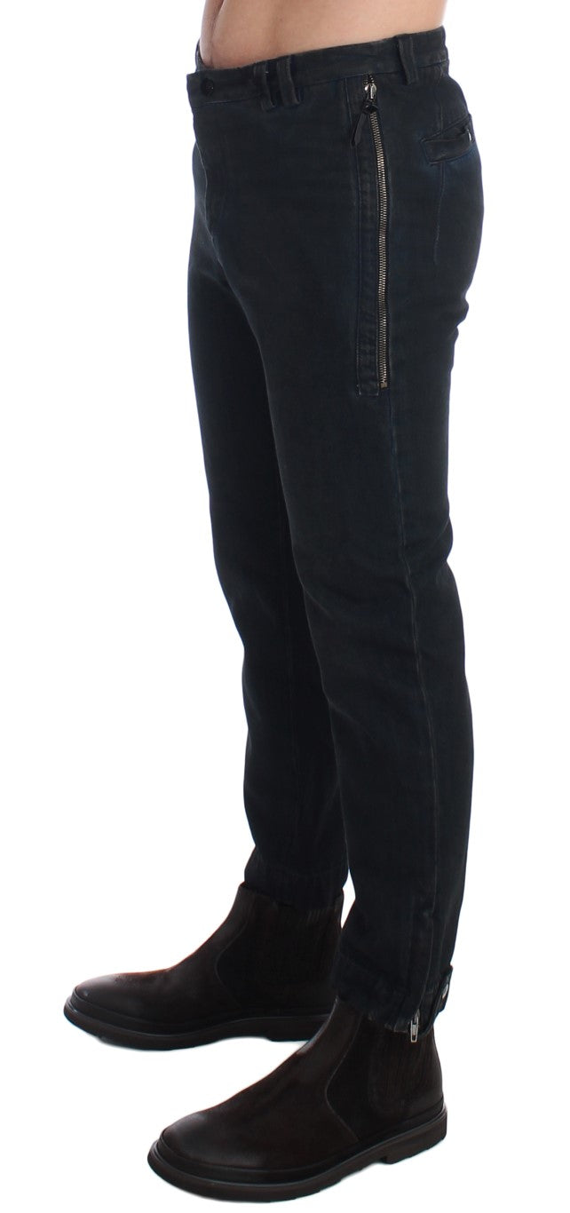 Costume National Blue Cotton Slim Pants Denim Jeans