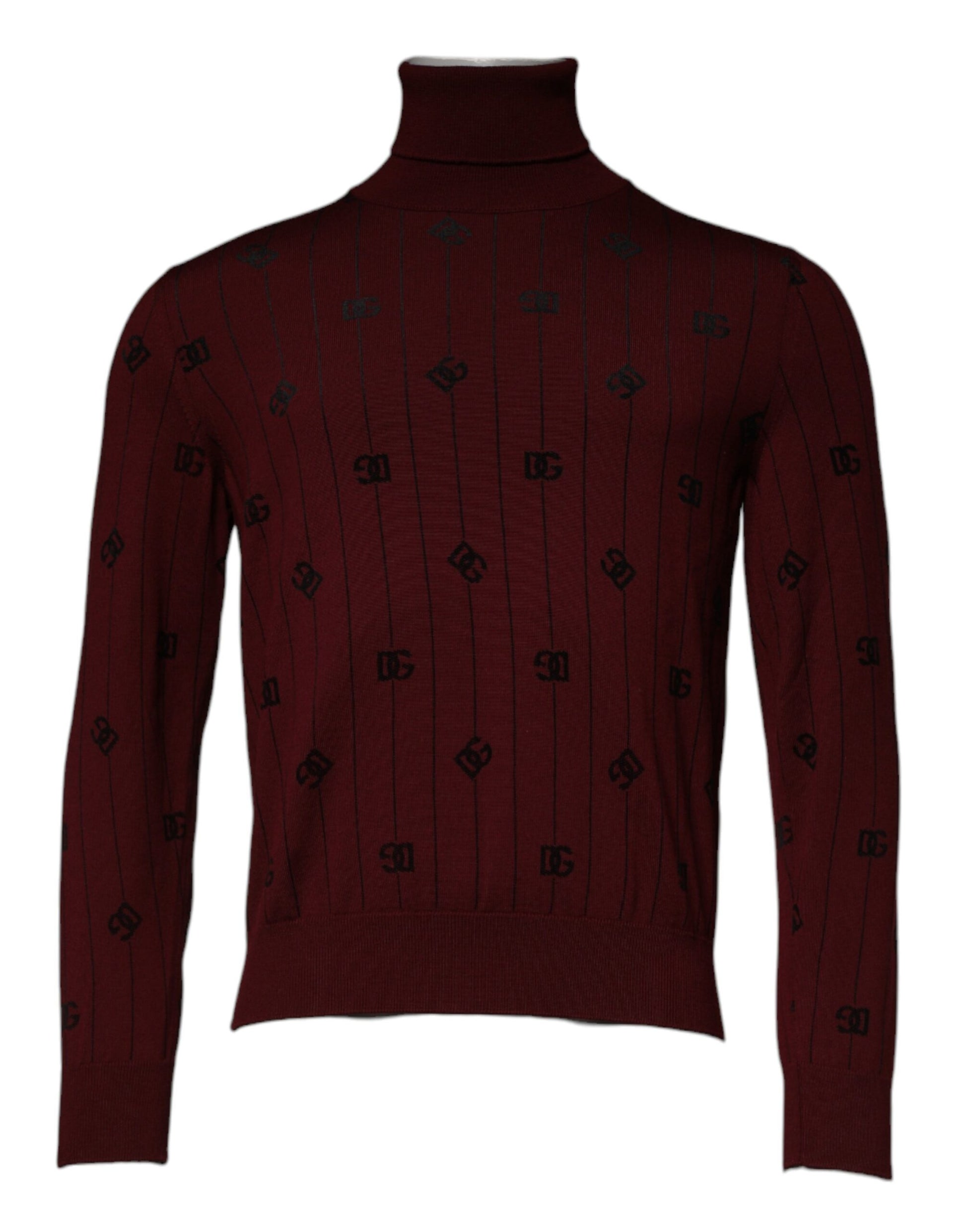 Pull-over à col roulé à monogramme marron Dolce & Gabbana