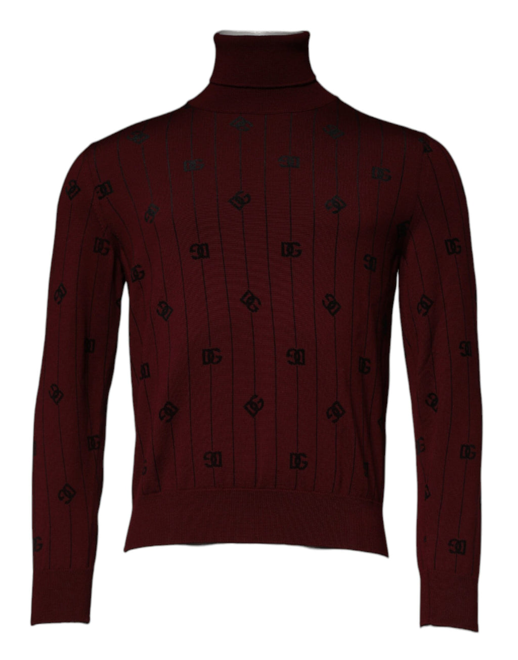 Pull-over à col roulé à monogramme marron Dolce & Gabbana