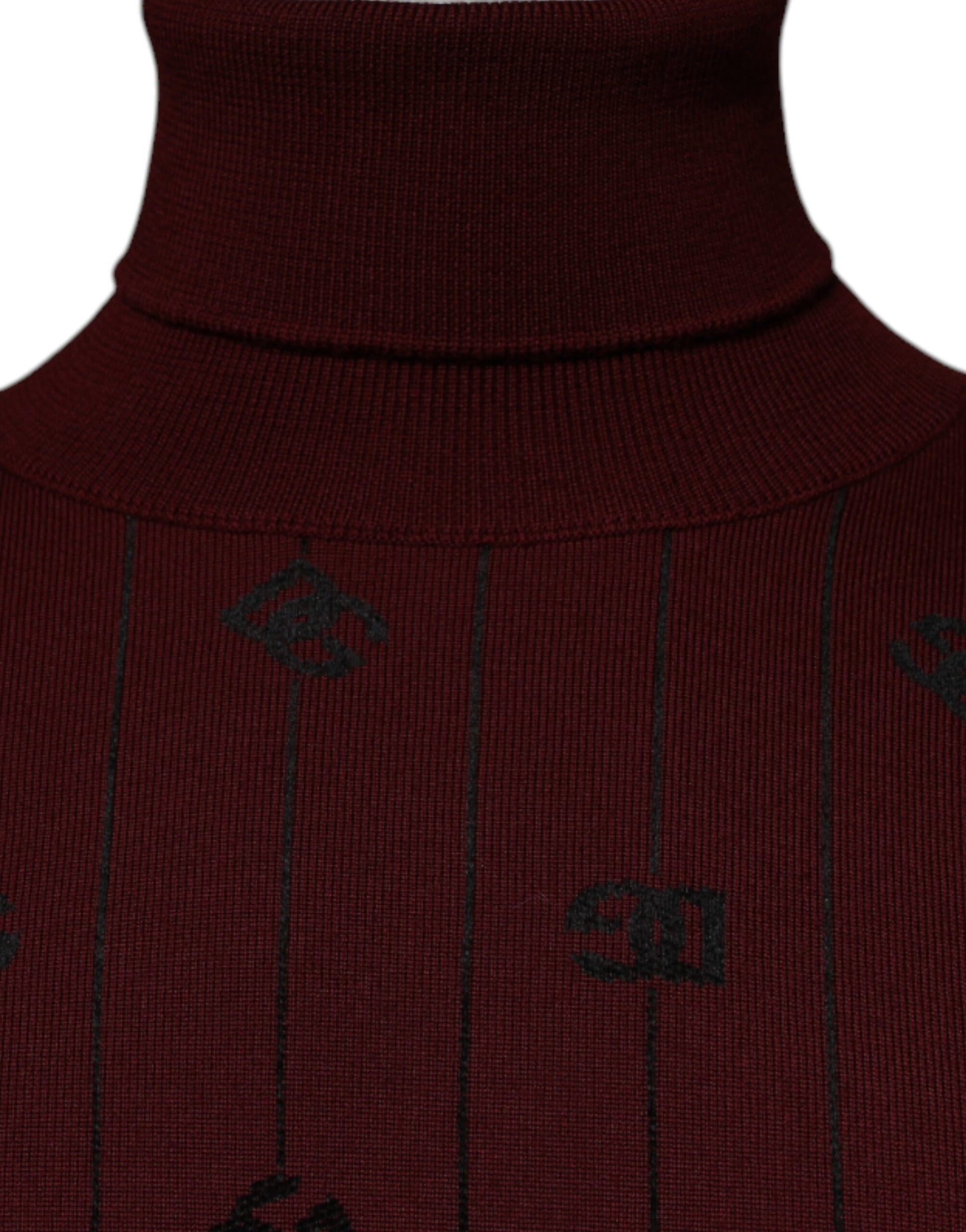 Pull-over à col roulé à monogramme marron Dolce & Gabbana