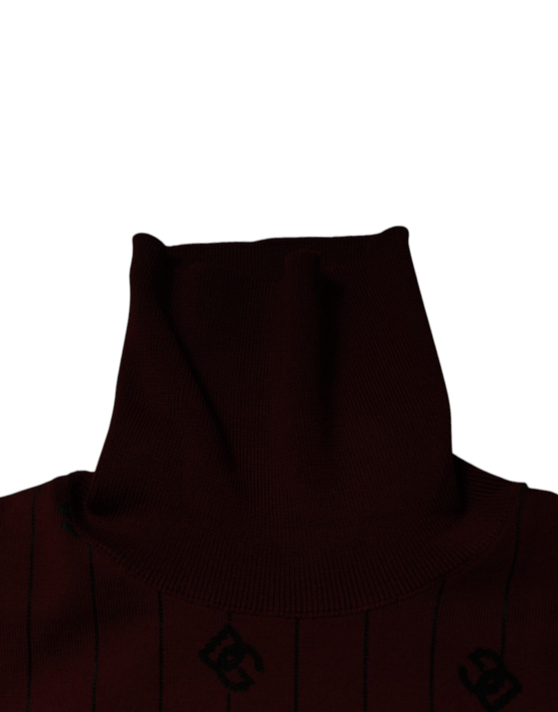 Pull-over à col roulé à monogramme marron Dolce & Gabbana