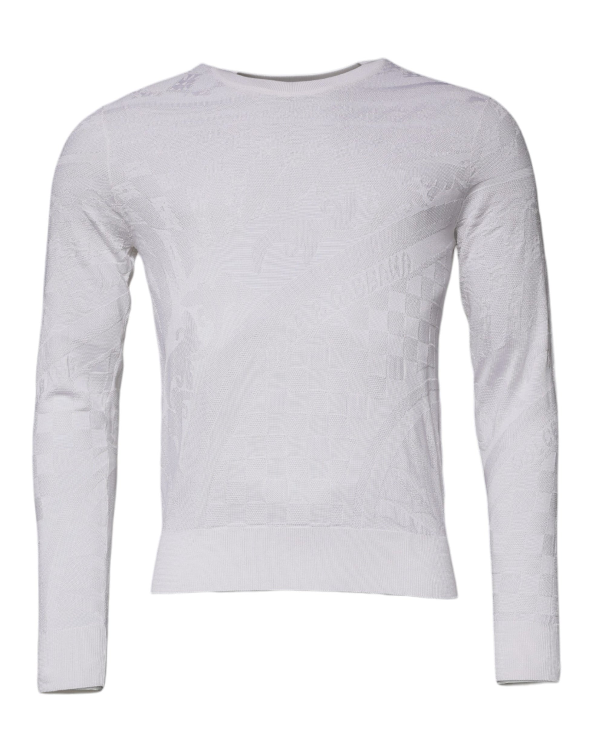 Pull ras-du-cou en soie blanche Dolce & Gabbana pour homme