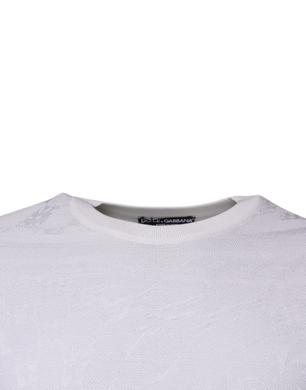 Pull ras-du-cou en soie blanche Dolce & Gabbana pour homme